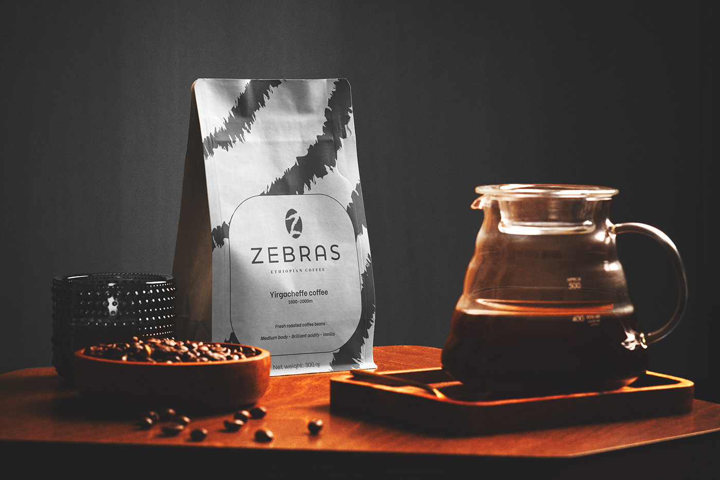 brand identity Coffee logo Packaging zebra animation  ethiopia blackwhite graphic design  coffee packaging