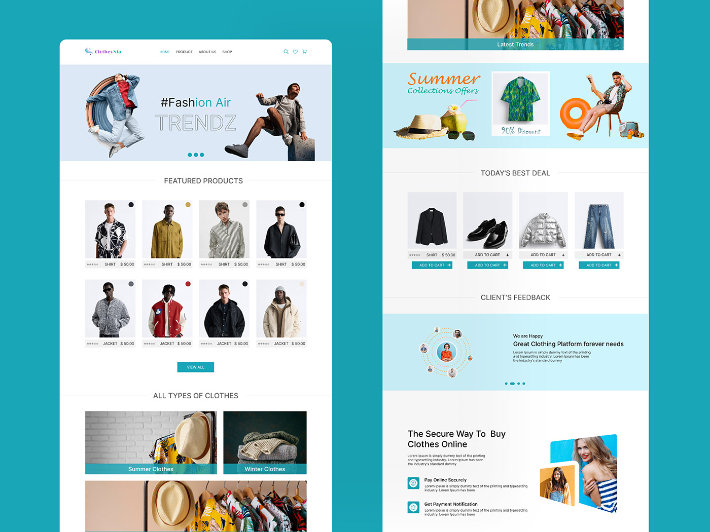 uiux Figma user interface Web Design  Adobe Photoshop Ecommerce clothes
