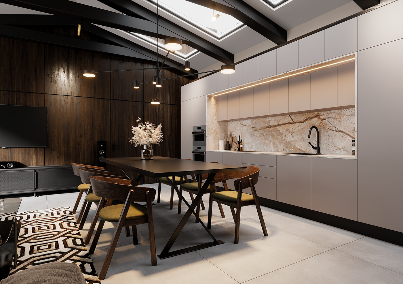 interior design  Luxury Design architecture visualization modern 3ds max corona Render 3D kitchen design