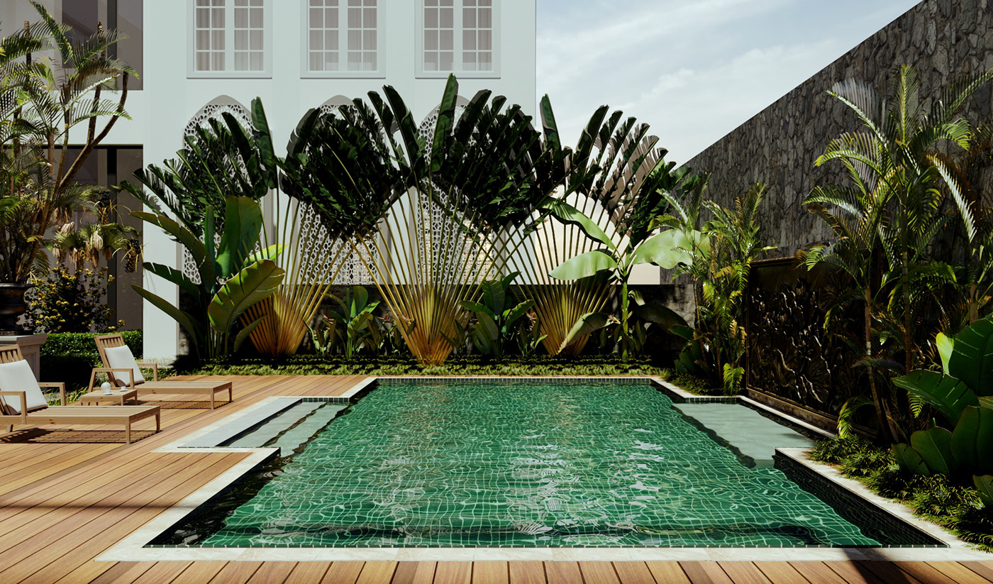3D 3ds max corona exterior garden design interior design  landscaping modern Render