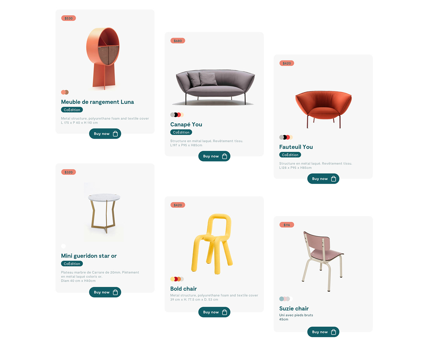 furniture eclectic house home decor spaces colorful UI ux Ecommerce