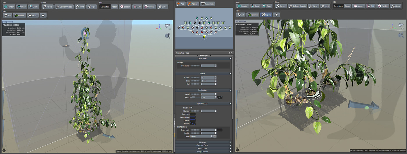 3ds max vr Virtual reality foliage SpeedTree real time game engine vine ivy 3d modeling