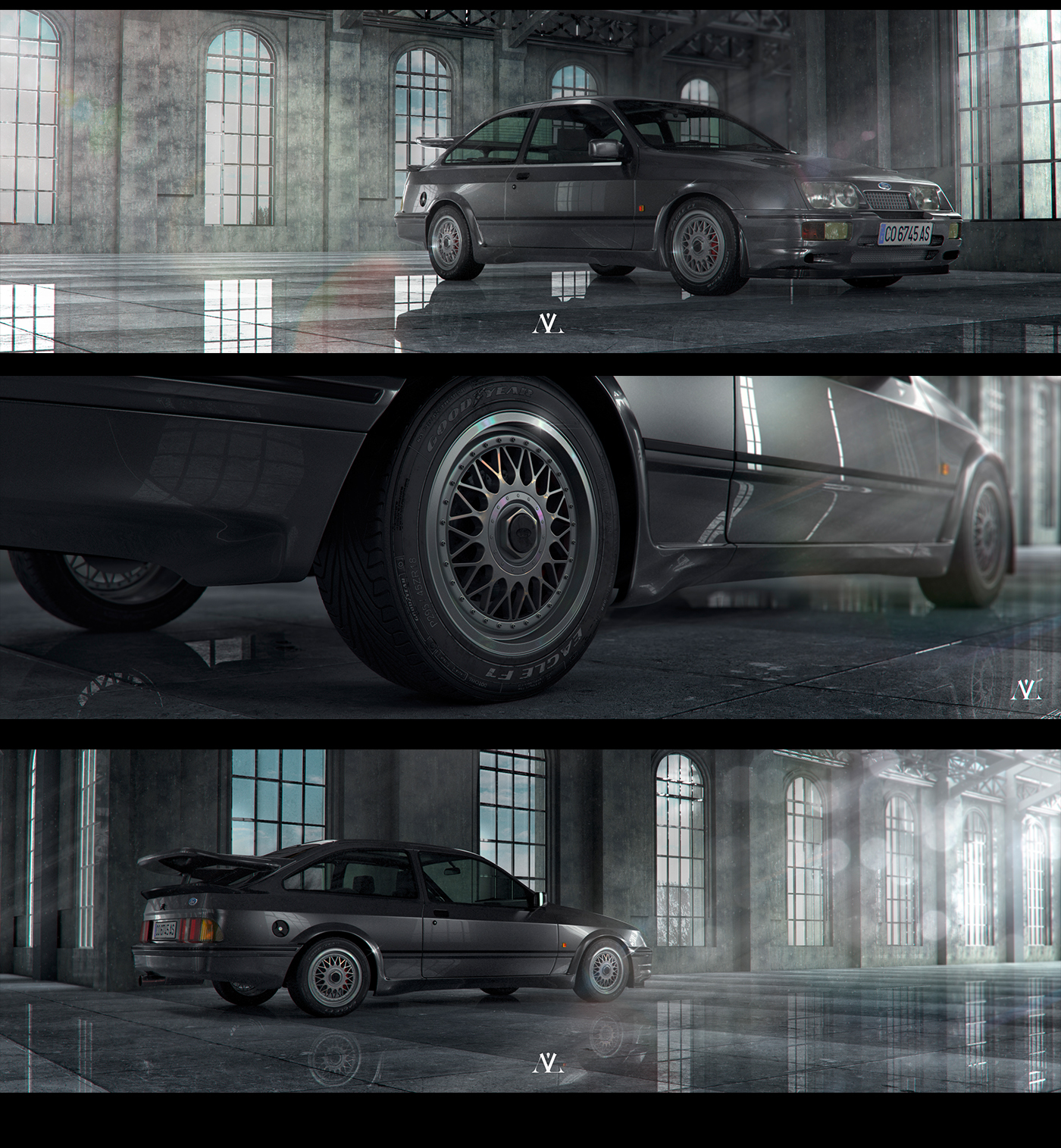 Ford rally CGI vray 3dmax automotive   Interior postproduction archiviz timelapse