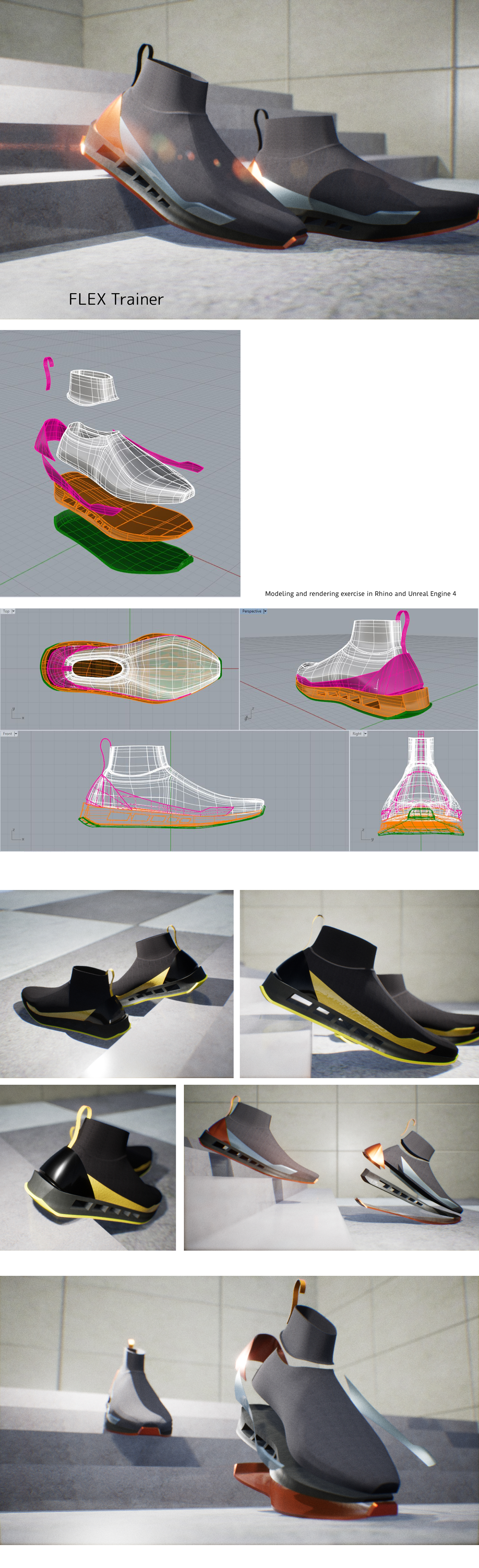 footwear Unreal Engine 4 Rhino sneaker Render