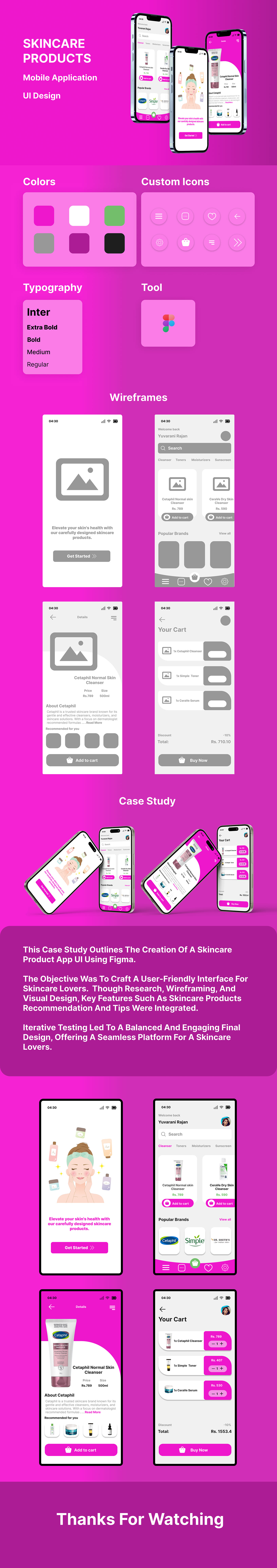 Mobile app Figma beauty Skincare Products