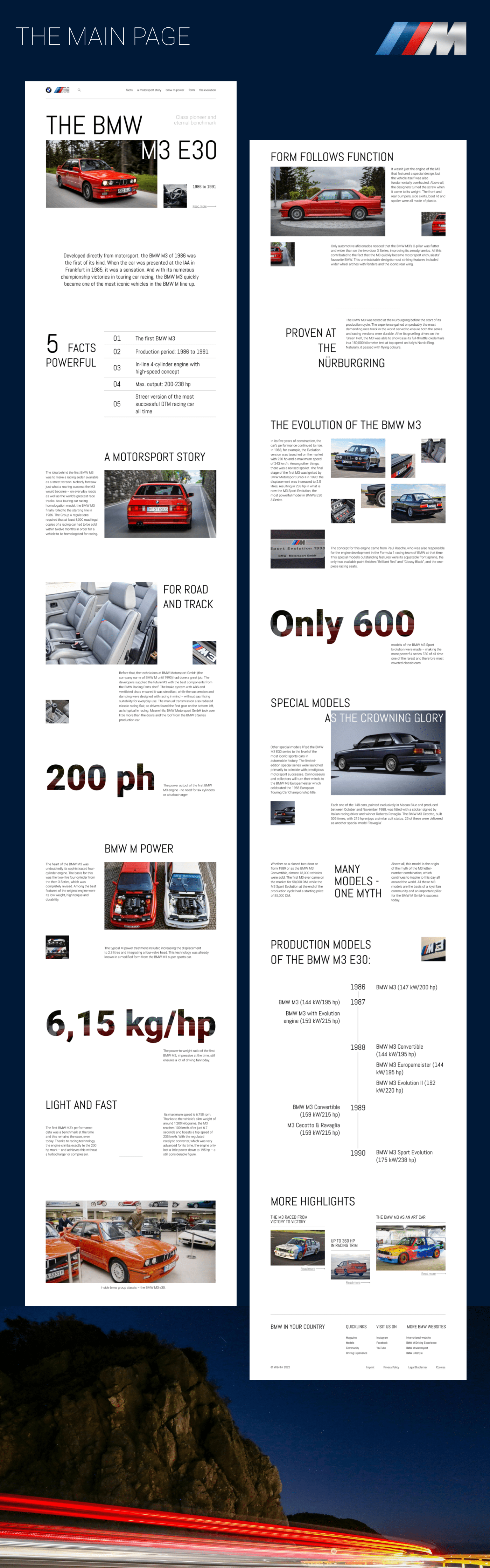 BMW M3 Cars Figma redesign ui design Web Design  Website веб-дизайн
