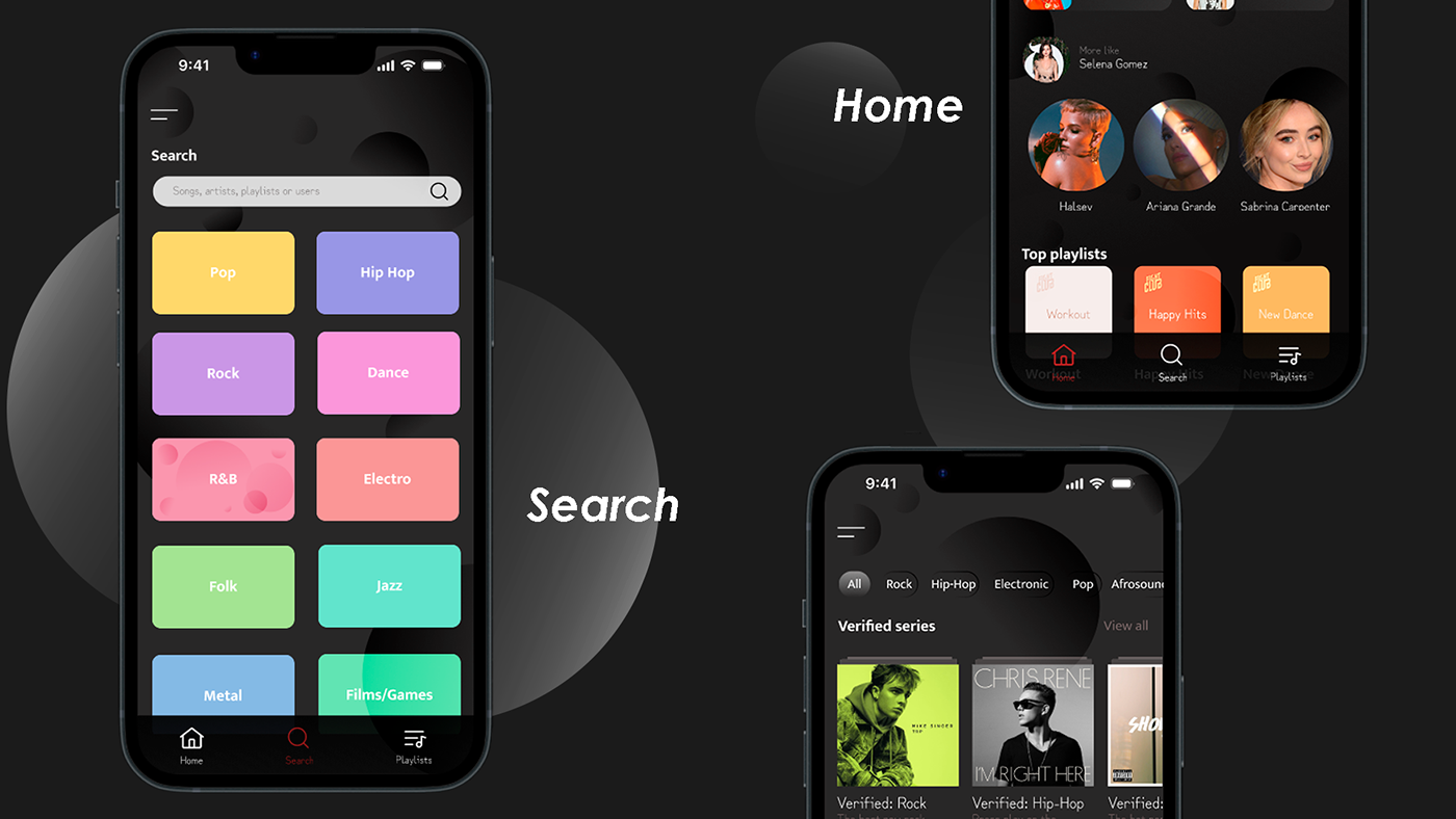 UI/UX Figma Web Design  ux/ui Mobile app music mobile app design Web music player app