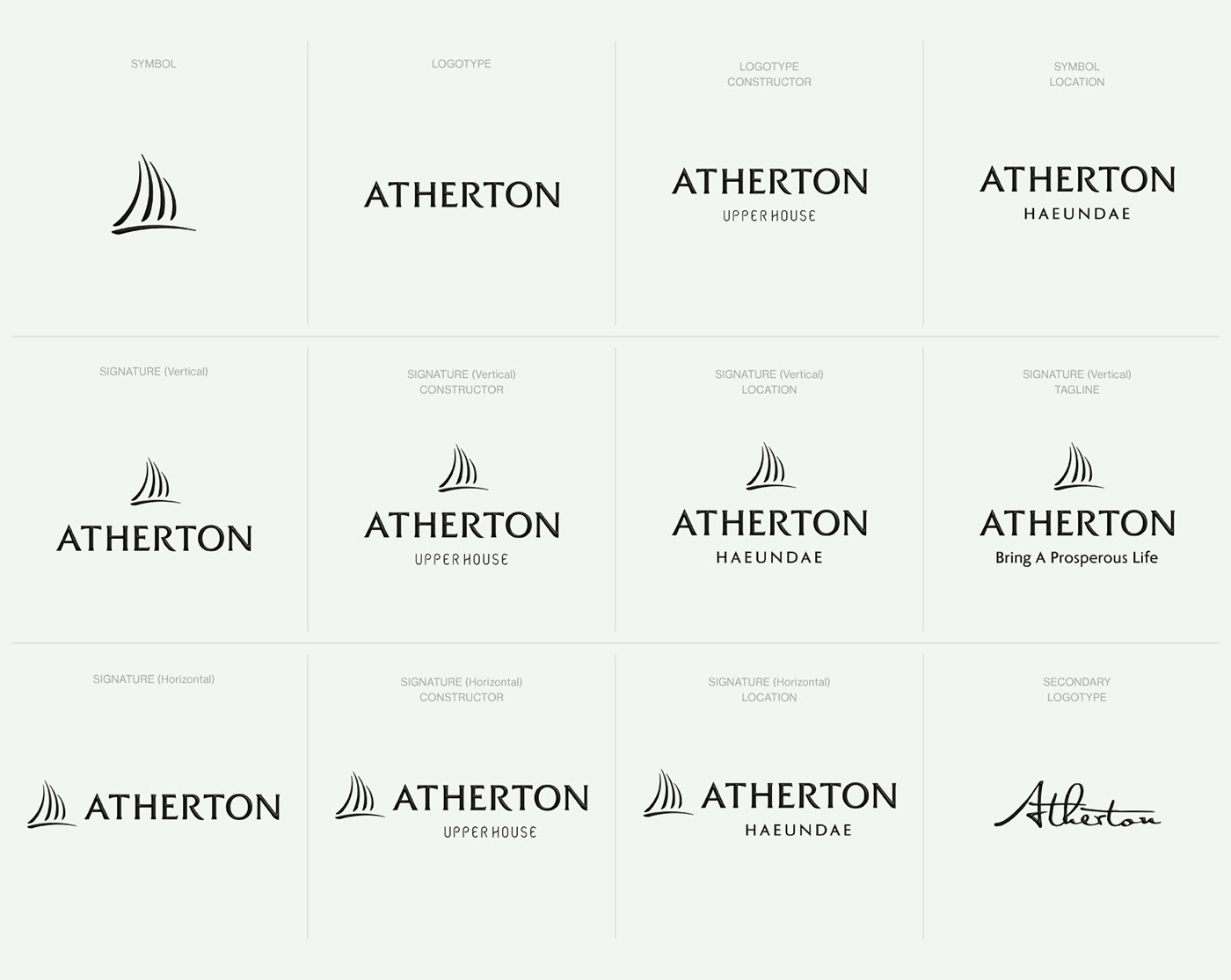 Application Design Atherton branding  Branding design Corporate Identity graphic design  Residence Verbal Identity YNL ynldesign