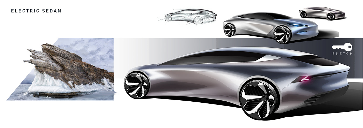 Electric Car electric vehicle Automotive design car design sketch sedan concept