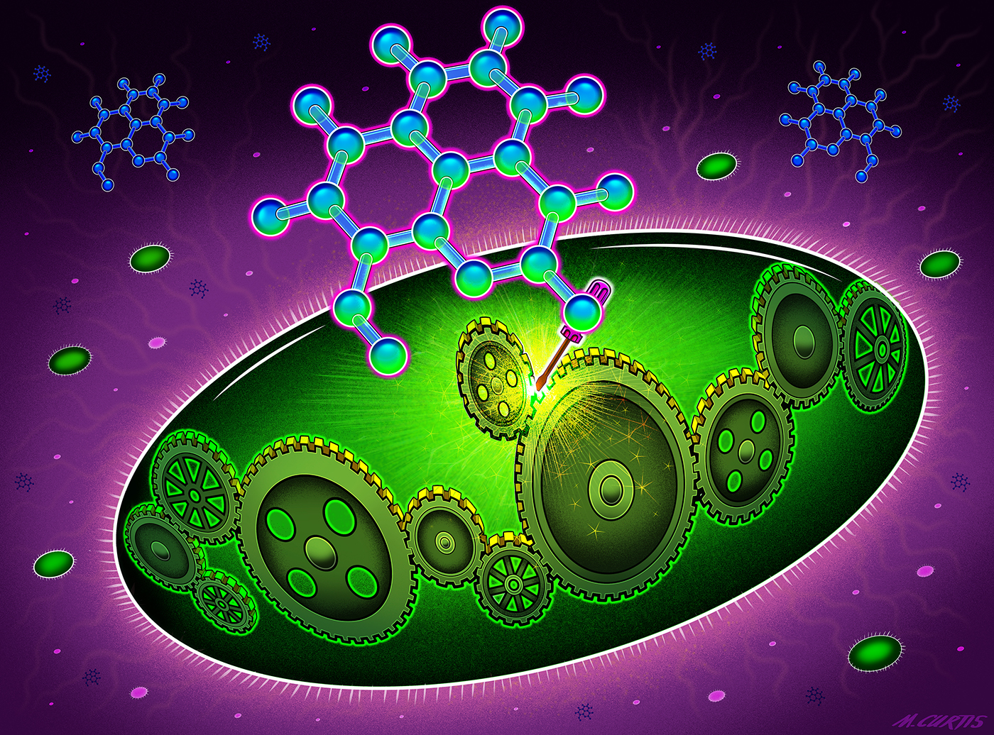 science Antibiotics digital vector science fiction medical molecule Cell Bacteria