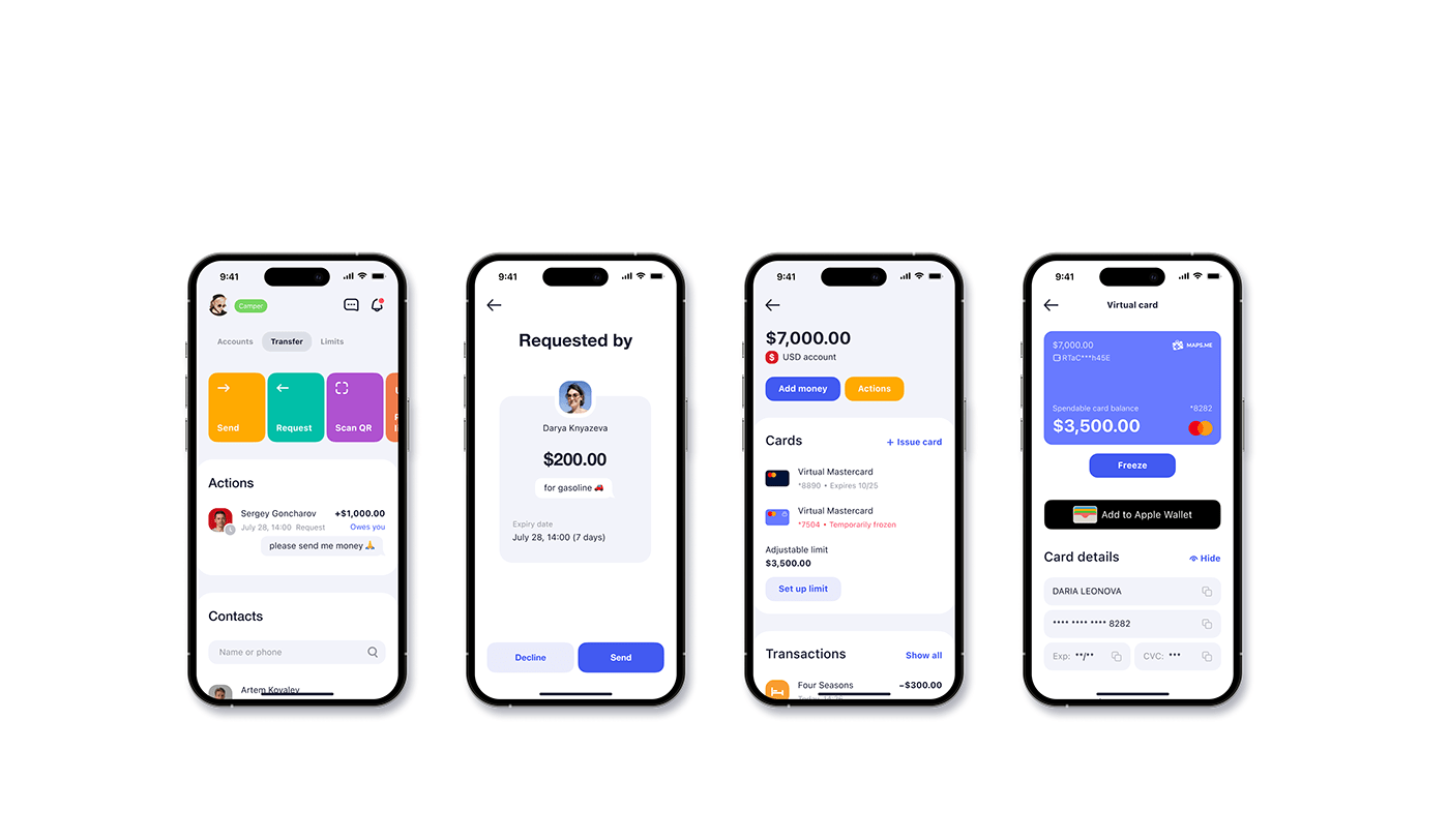 banking cryptocurrency Fintech Mobile app payment UI/UX WALLET blockchain crypto