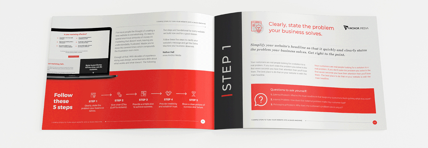 brochure flyer simple elegant Website logo branding  clean red business