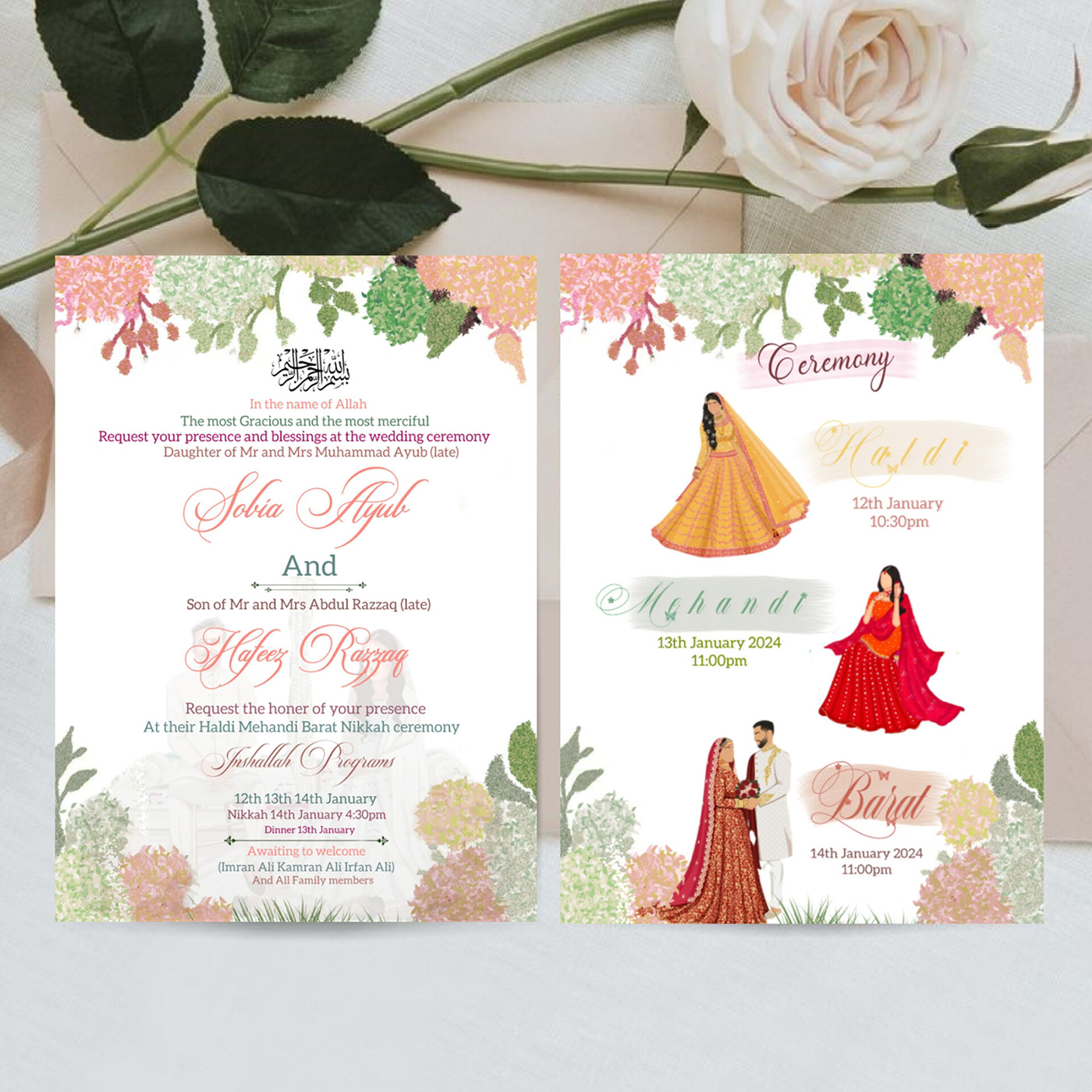 wedding wedding invitation card weddingcard design ILLUSTRATION  Digital Art  artwork Invitation Event