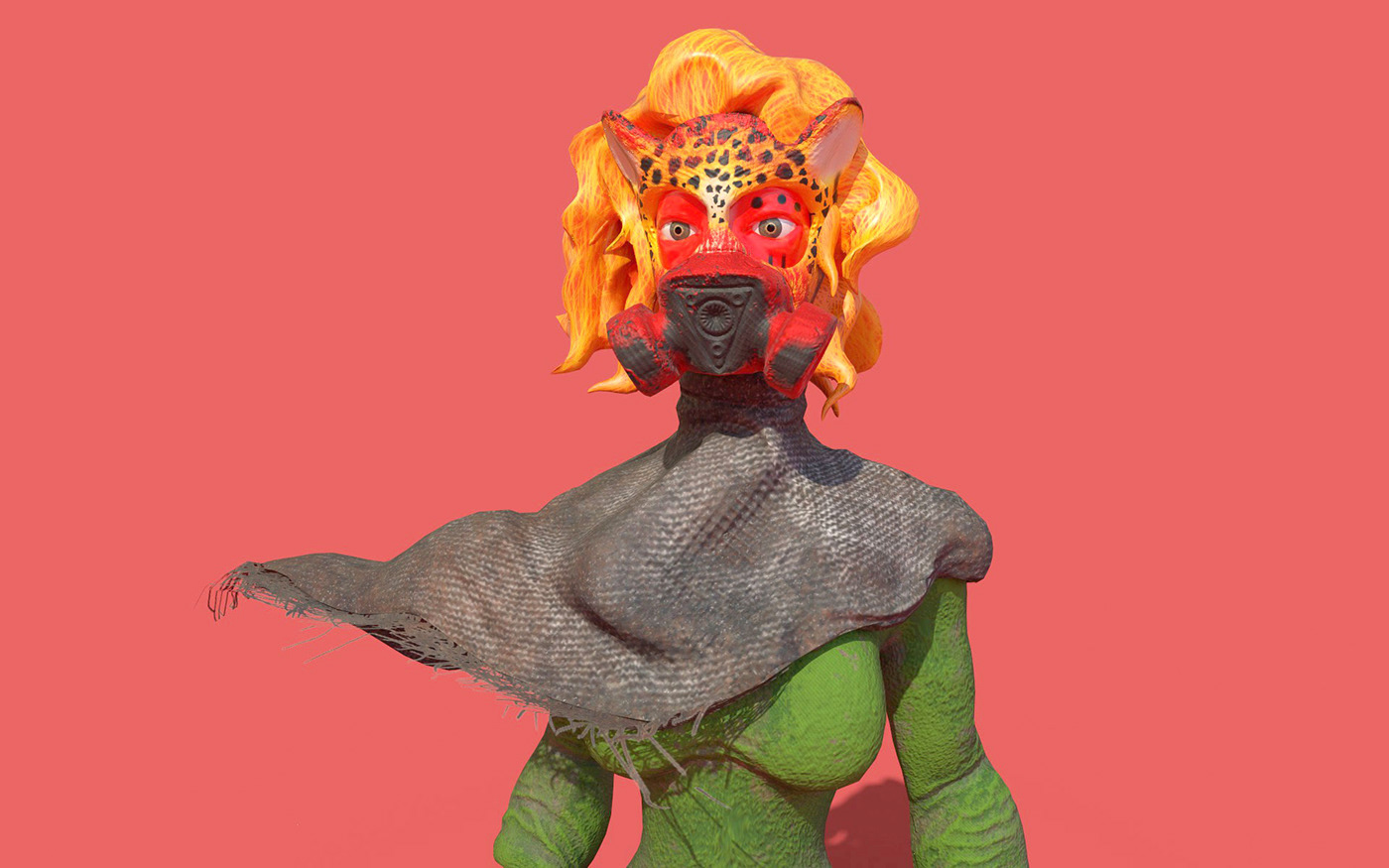 3D caracter Couleur femme jaguars Mila modeling sculpture substance texturas