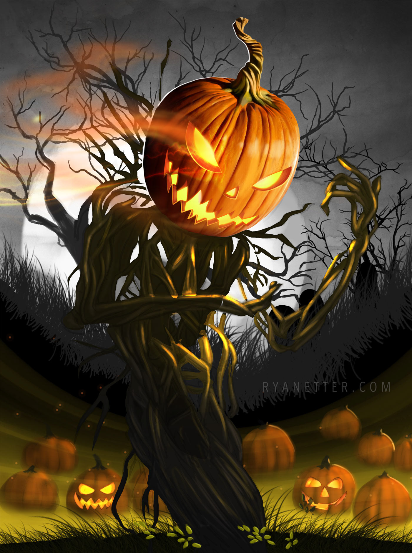 Halloween Holiday pumpkin publishing   fantasy Digital Art  horror witch dead sleepy