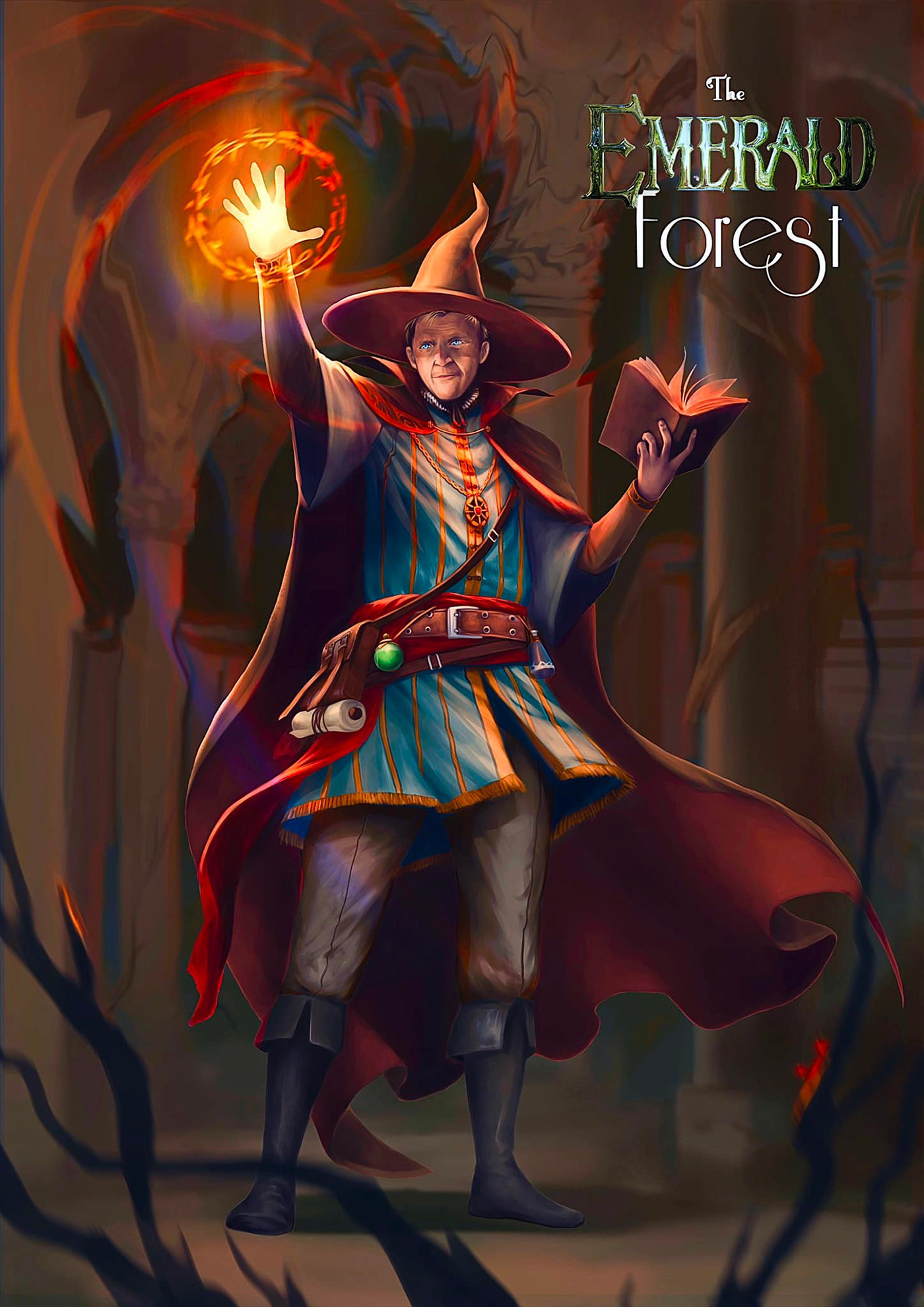 dark Drawing  fantasy Halloween horror Magic   moon night warlock witch