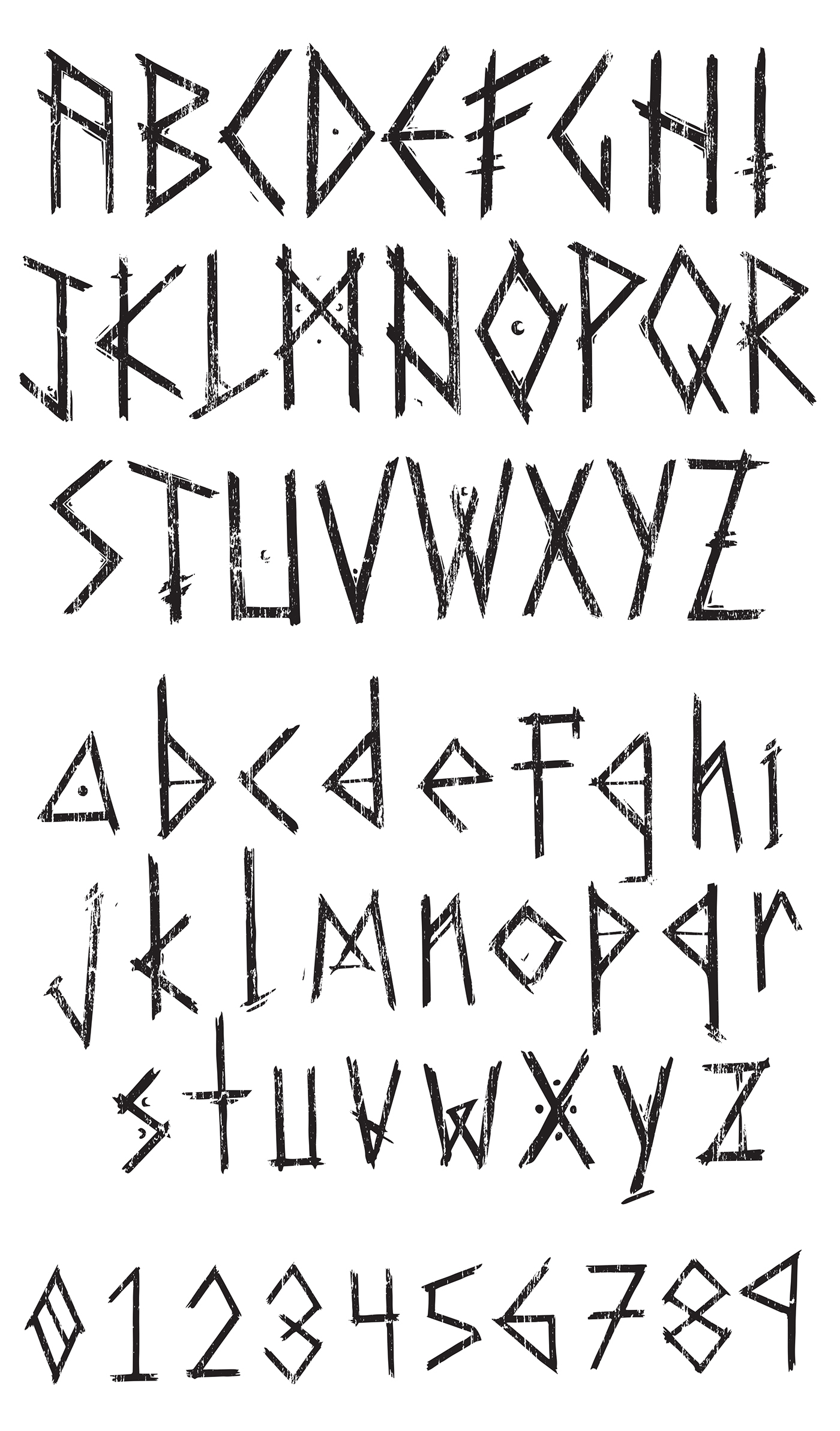 runes font type typography   typographer illustrated font texture HAND LETTERING alphabet font design