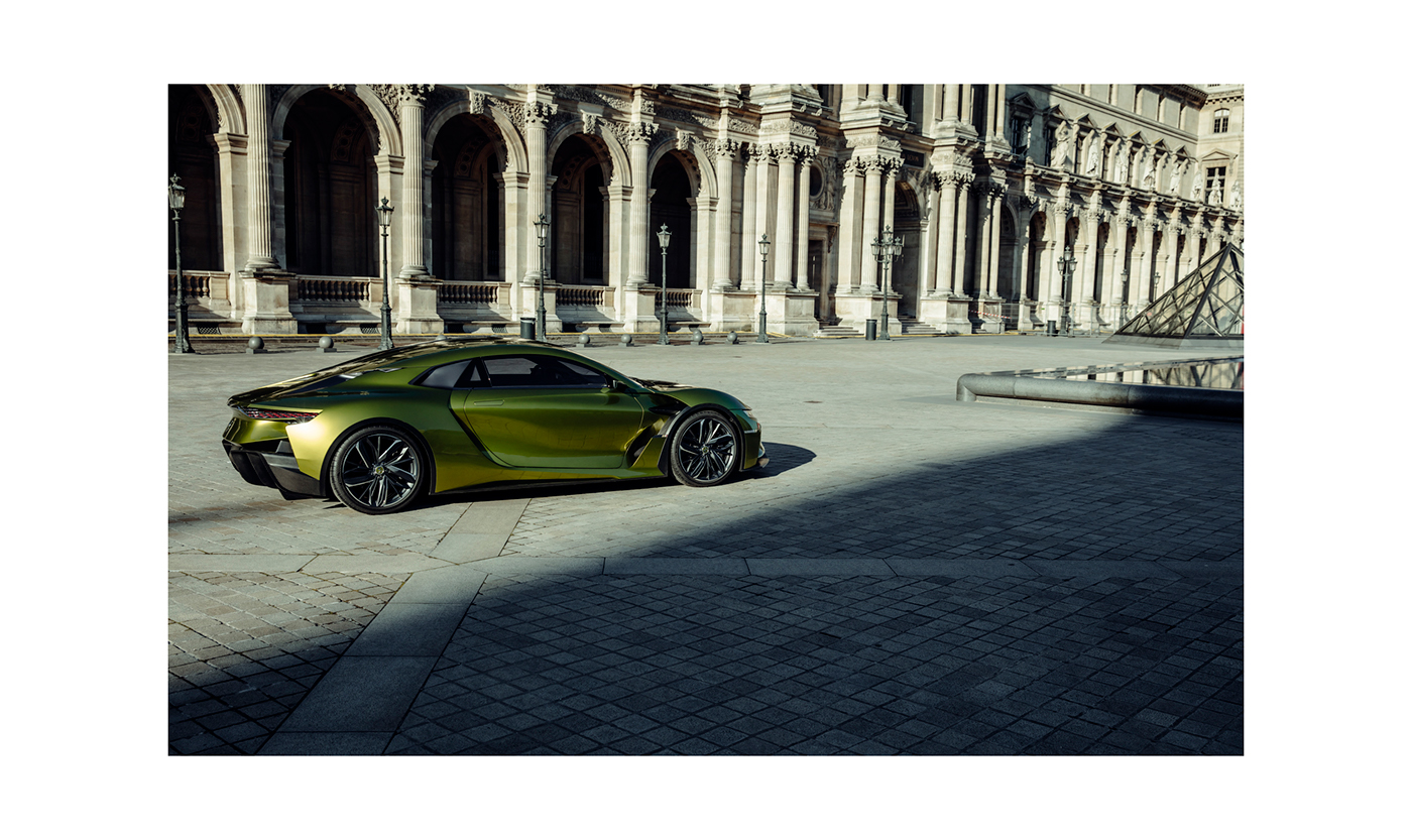 ds automobiles ds etense e-tense concept car fashion shoot automotive   design le louvre