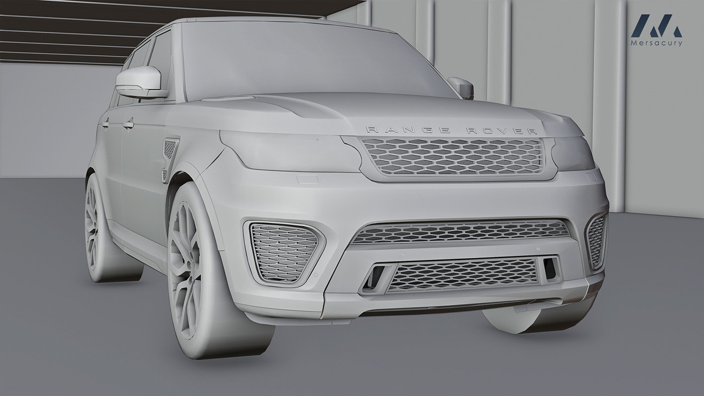 3D car CGI Offroad range rover sport