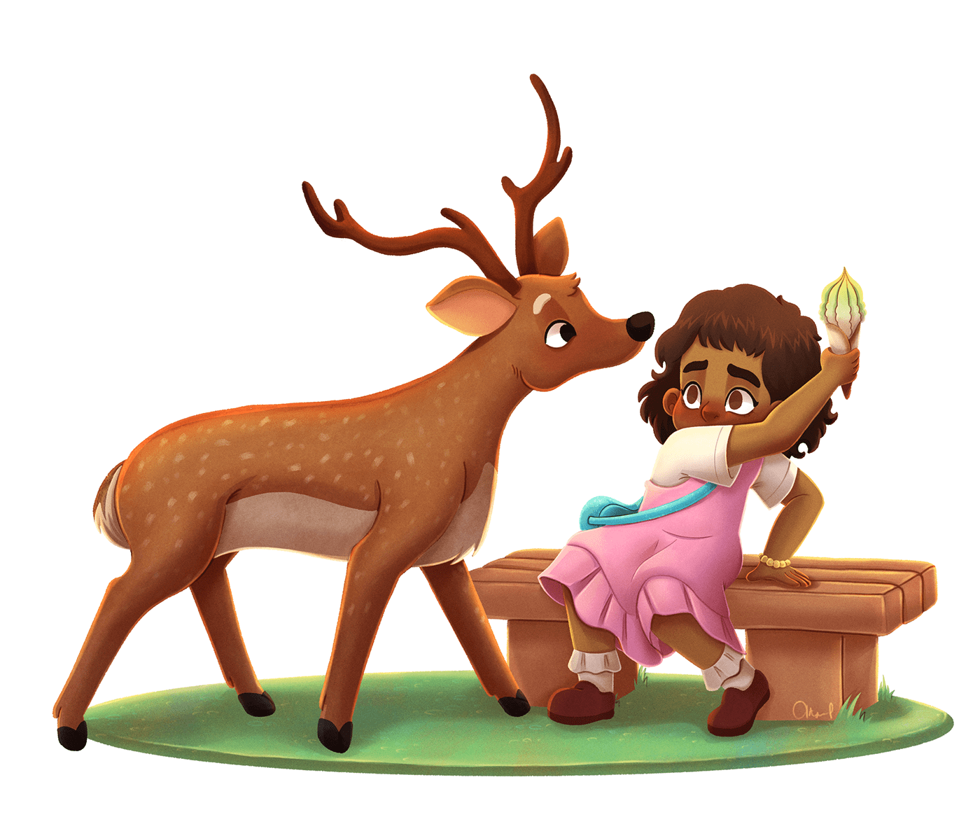 deer ice cream children cute kidlit children illustration digital illustration kid