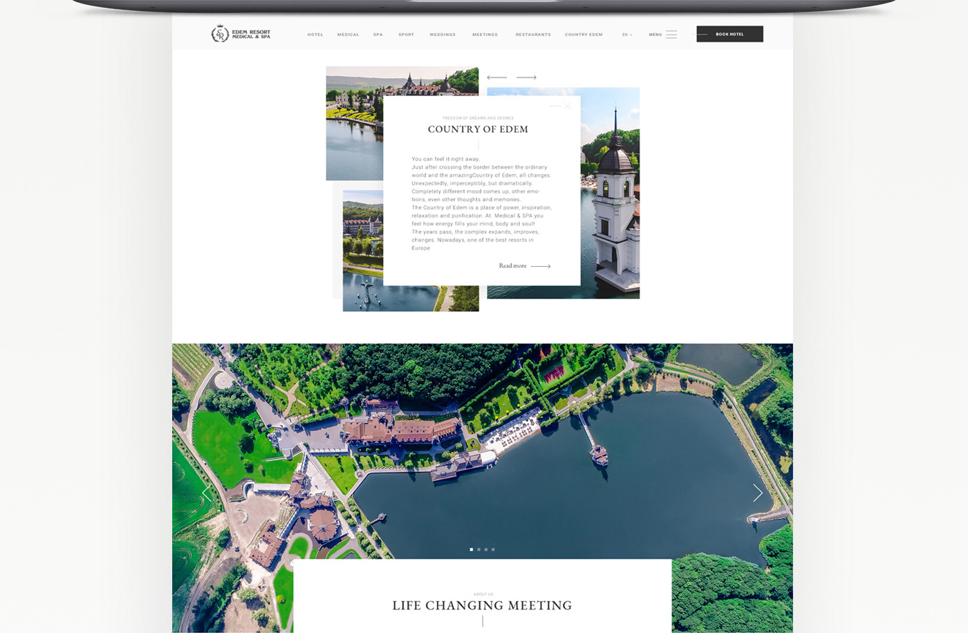 hotel luxury resort Spa clean Classic White suite Website design