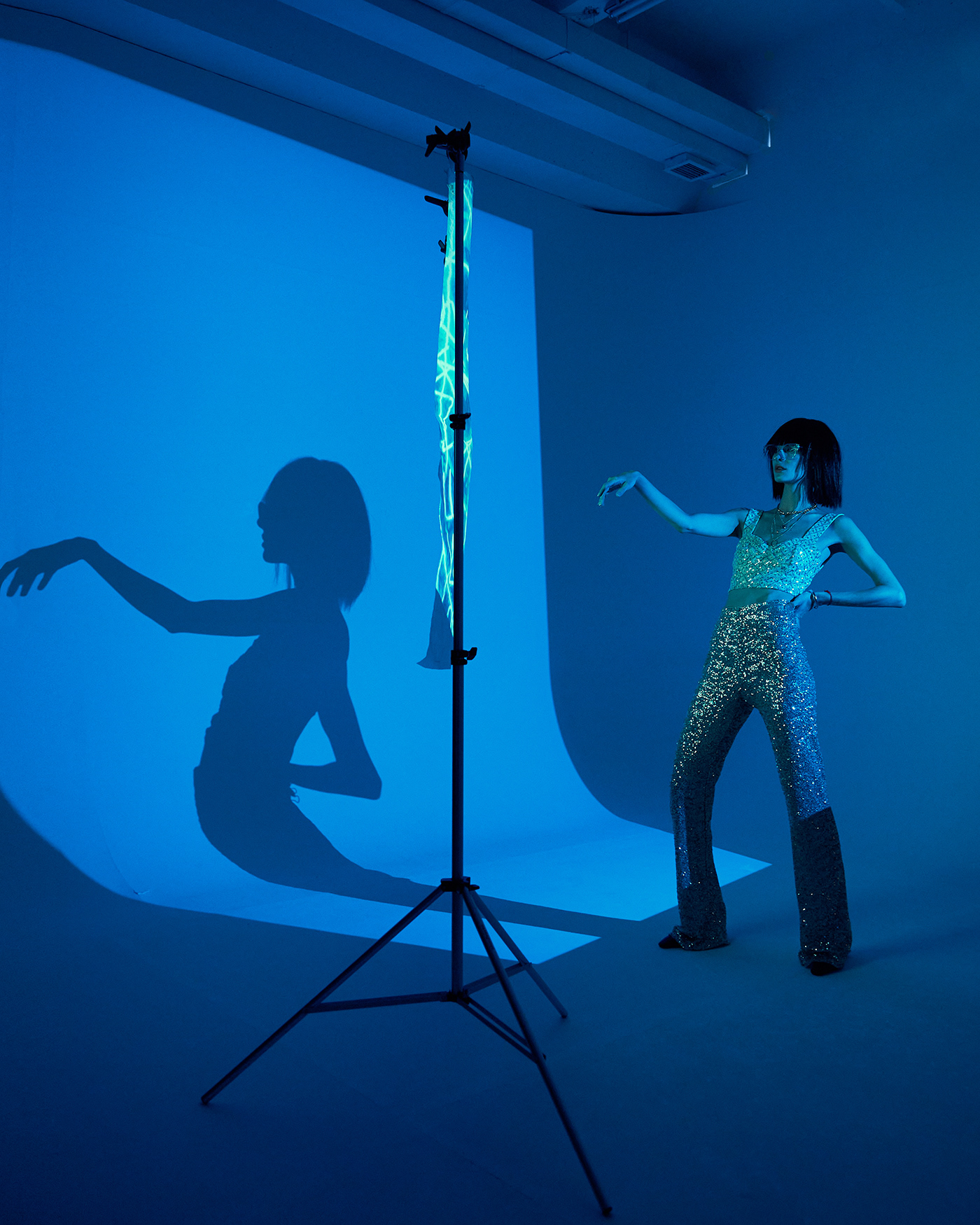Cyberpunk digital editorial Fashion  hongkong model neon Projector projectorlight cyberpunk2077