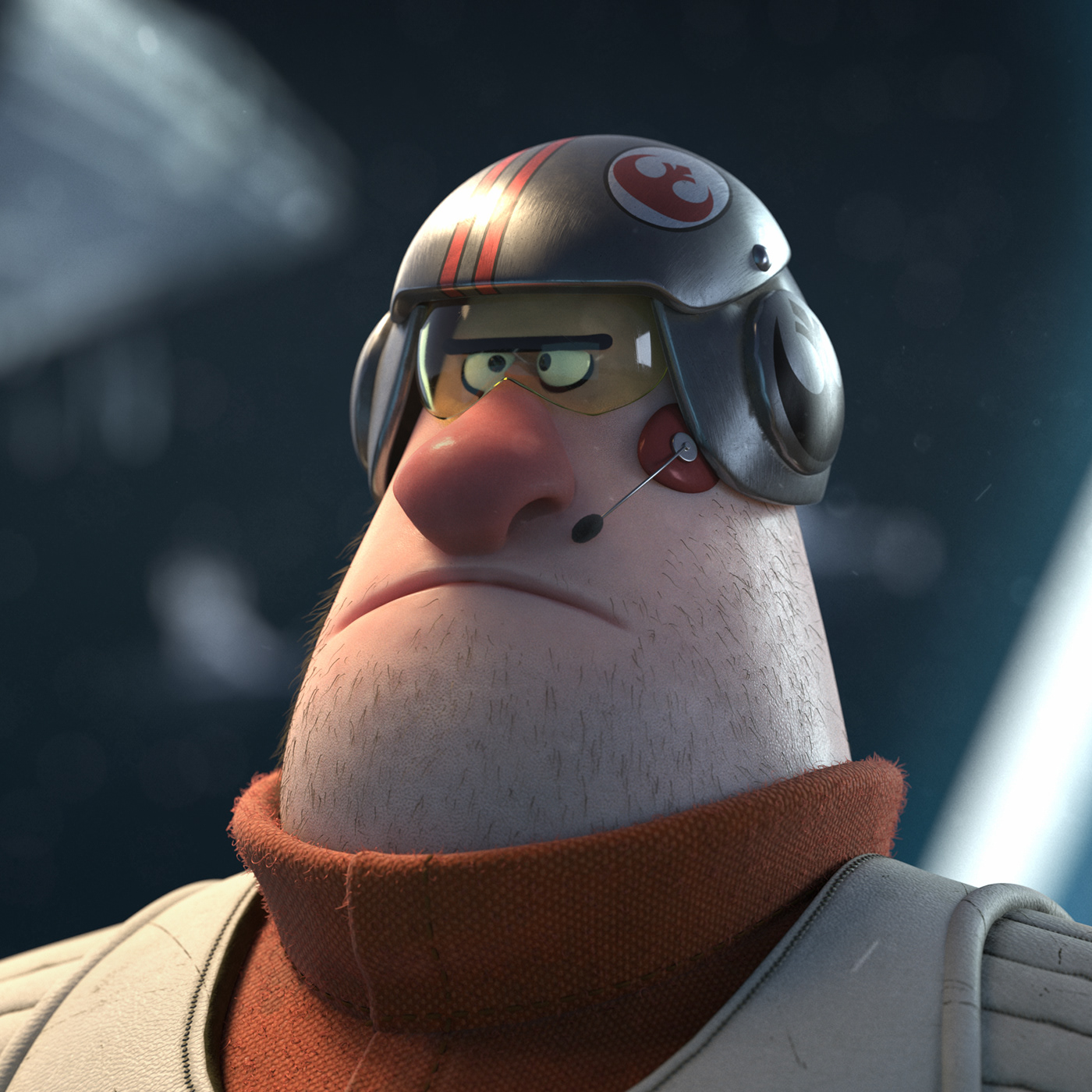 star wars Character design  3D Character Zbrush Maya cartoon character Pilot rebel