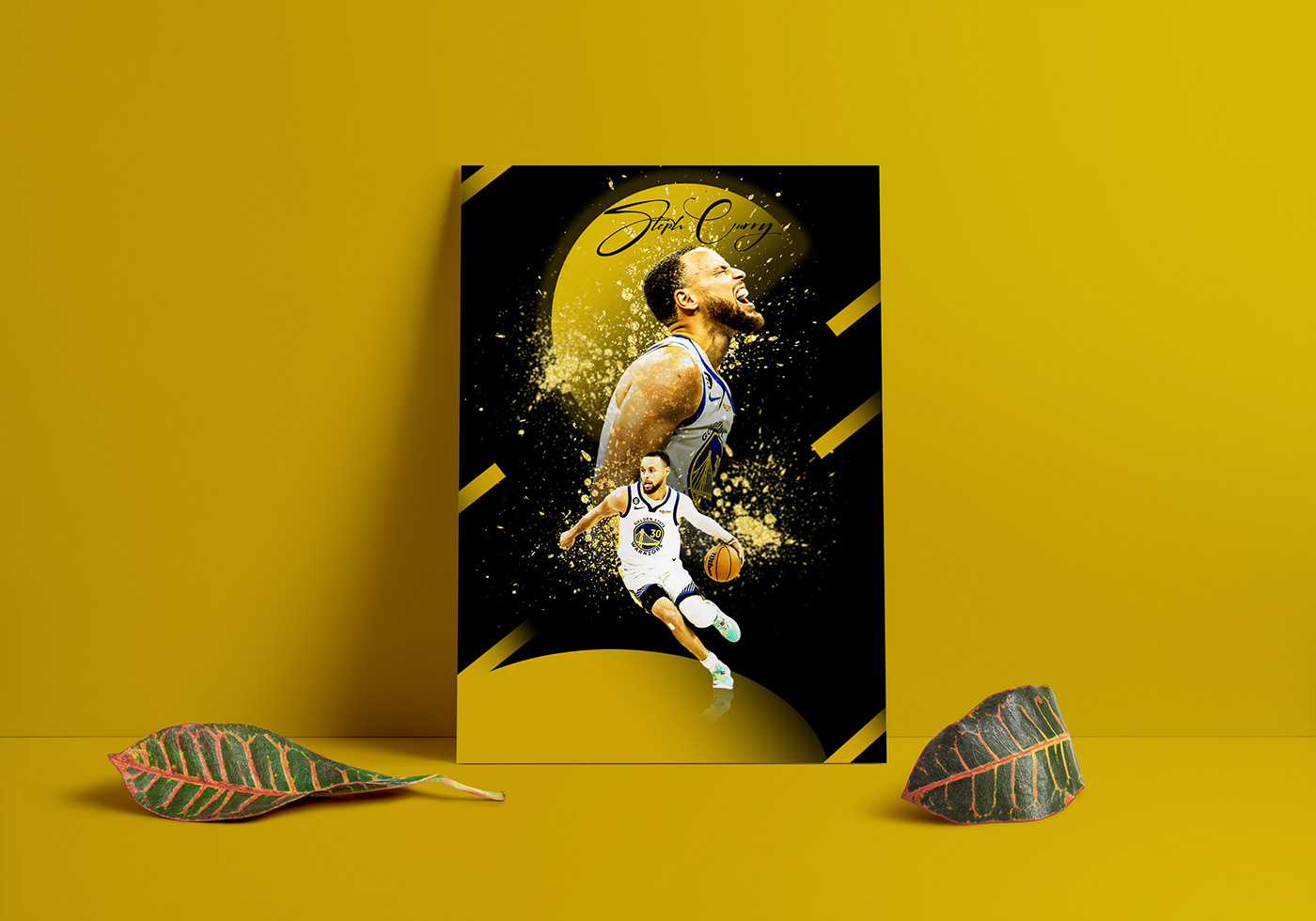 Golden State Warriors stephen curry basketball Sports Design gold sports poster sports NBA