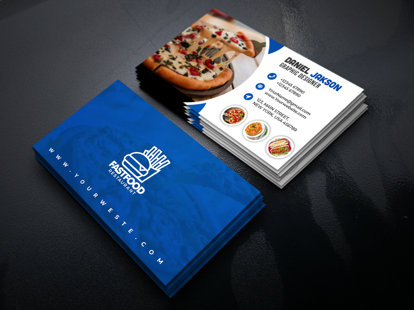 PSD Fast Food Restaurant Business Card Design on Behance With Restaurant Business Cards Templates Free