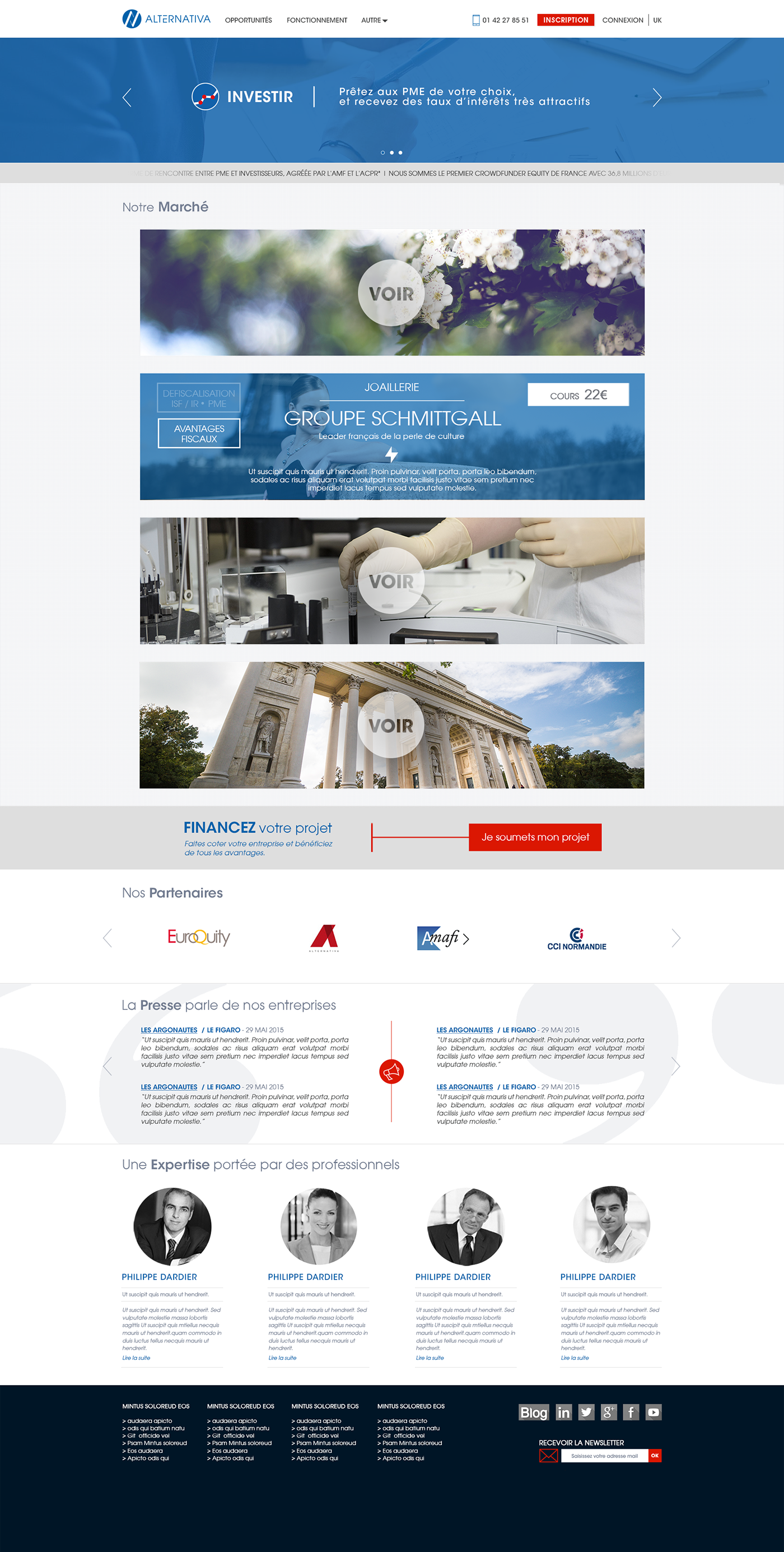 Webdesign finance UI/UX graphic redesign corporate Website crowdfunding
