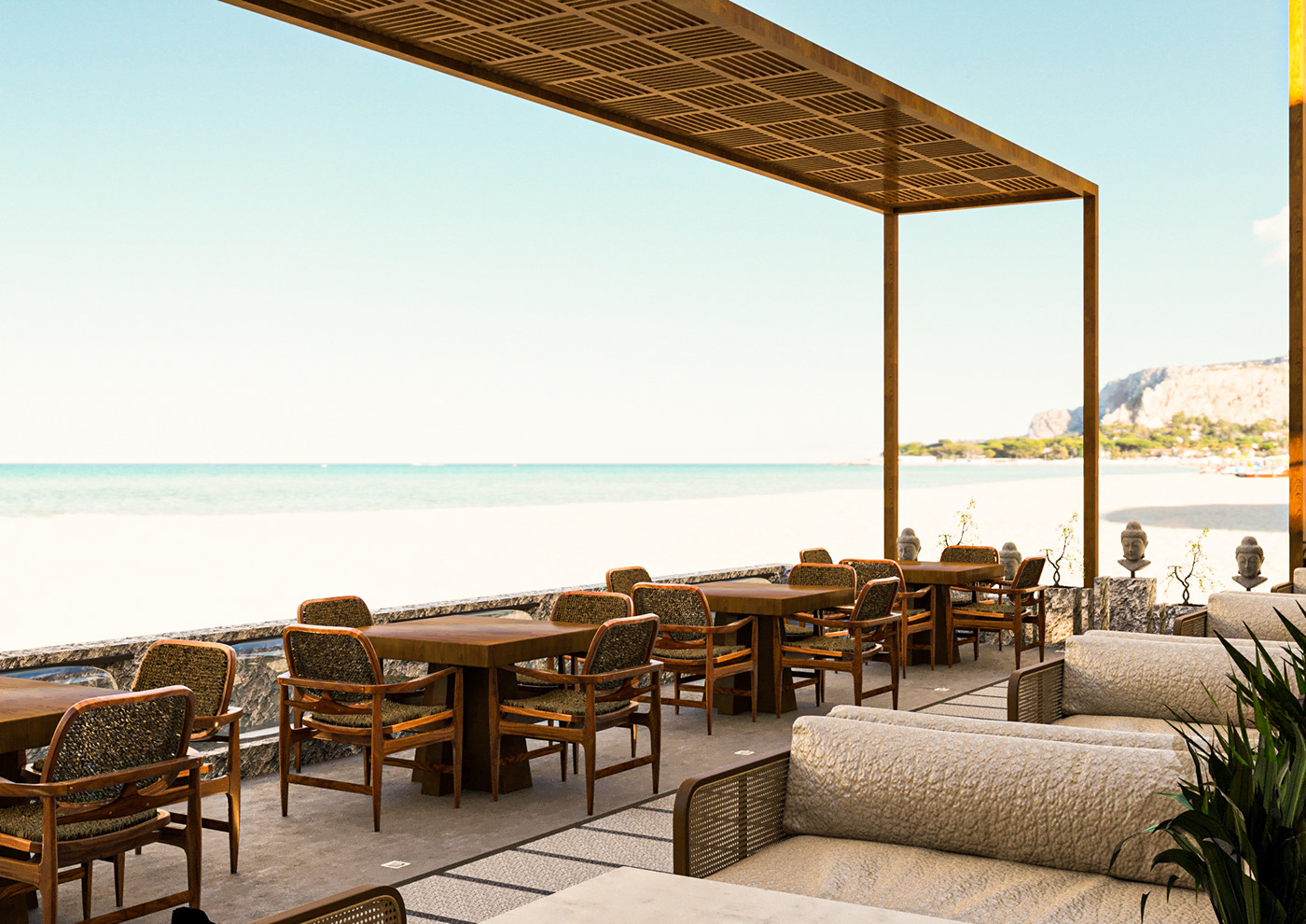 3D 3ds max architecture beachbar corona render  exterior indoor interior design  Render visualization