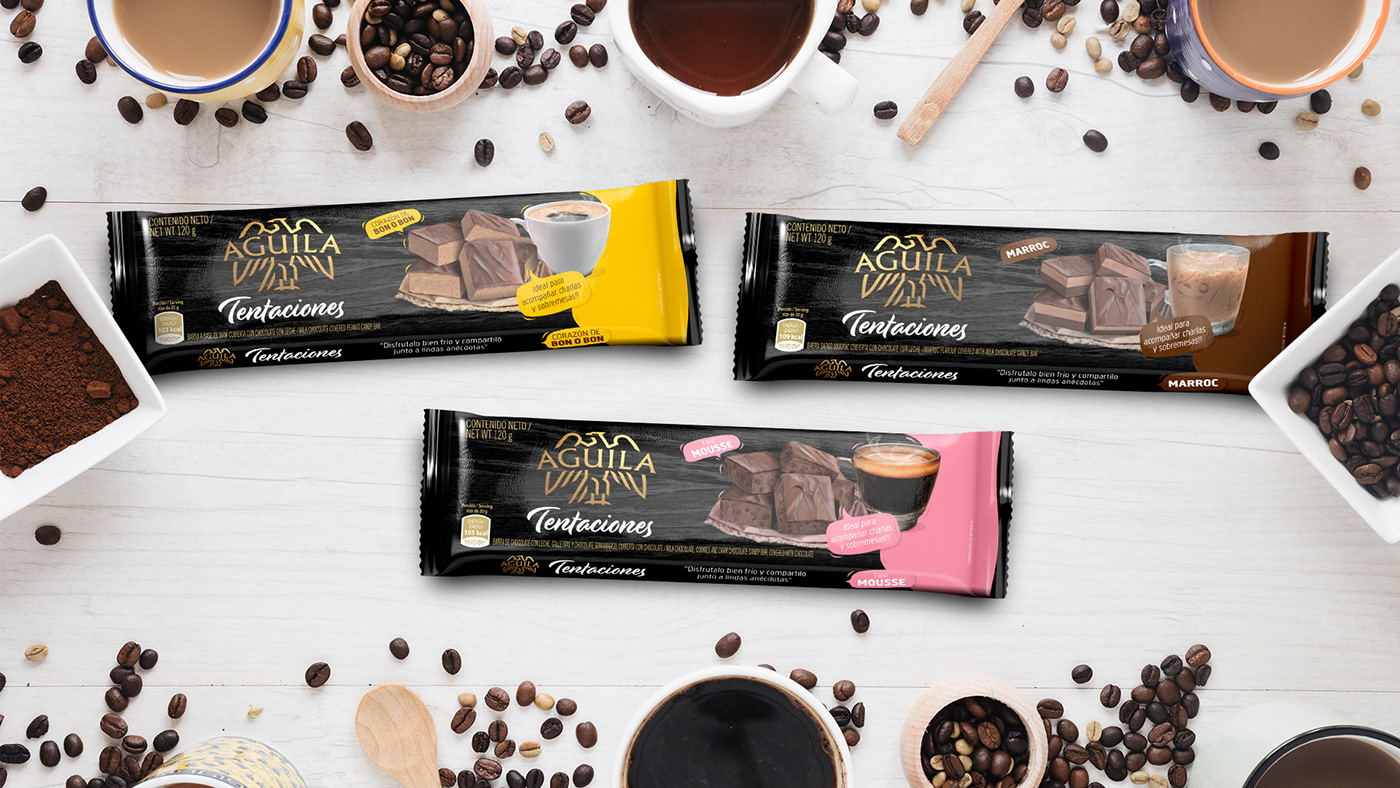 aguila tentaciones Packaging chocolate astor branding 