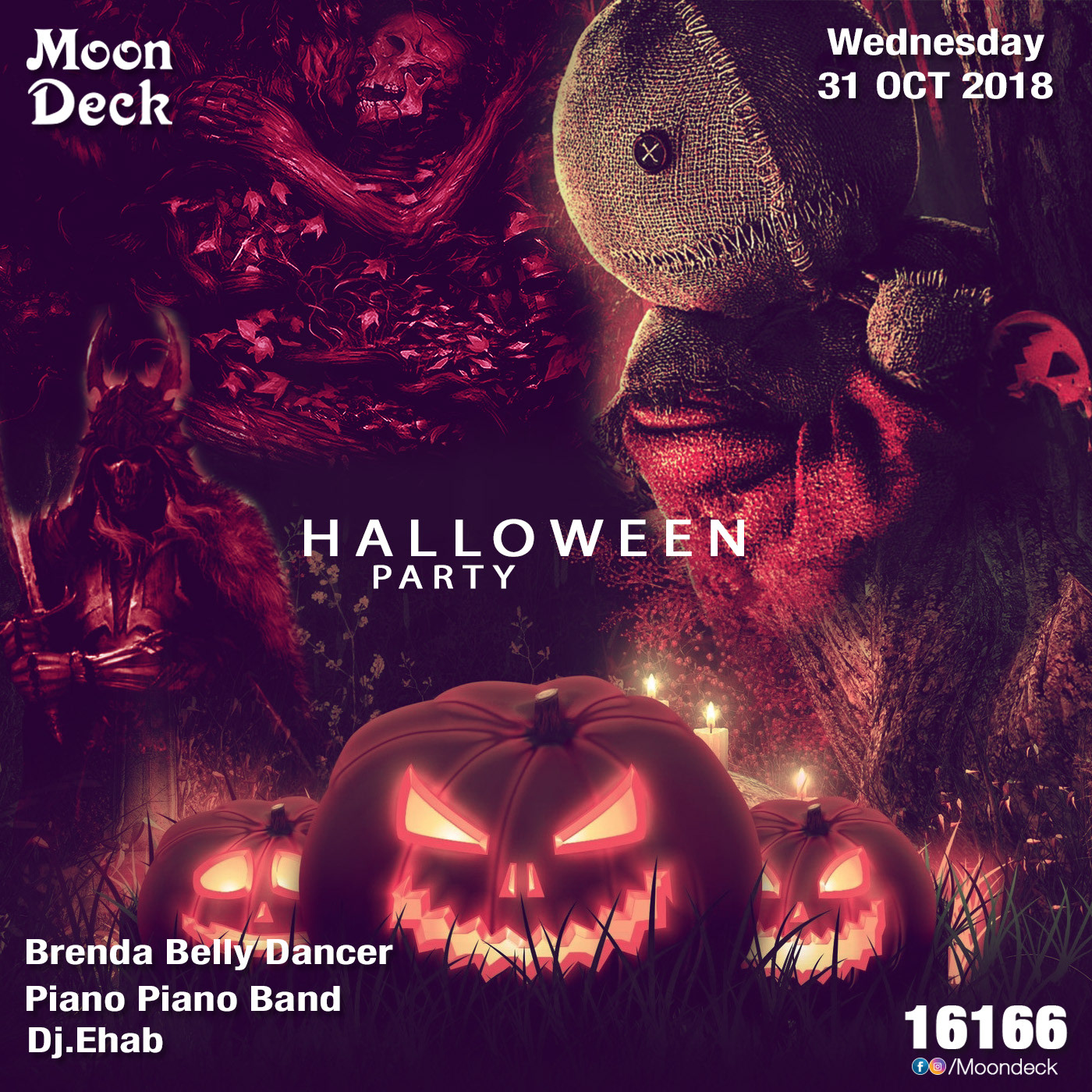 Halloween party poster social media horror manipulation concept Mockup identity