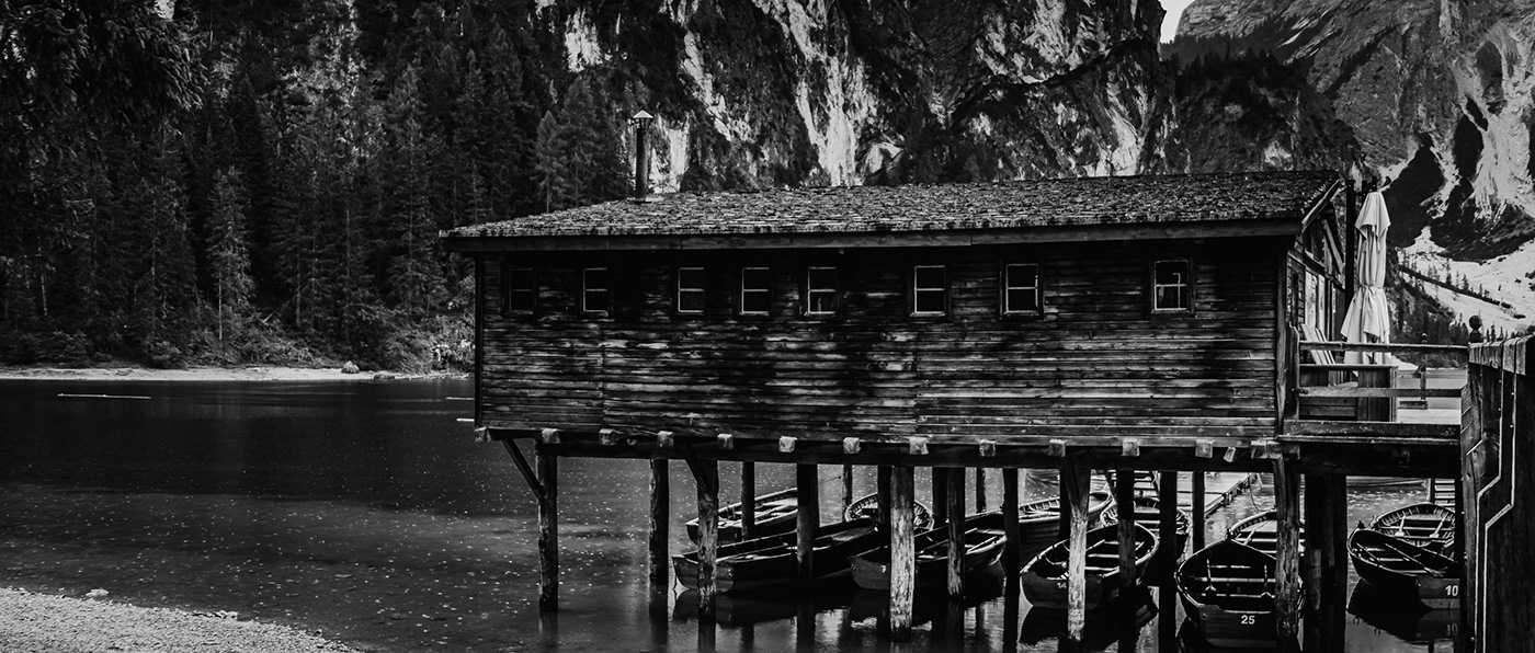 black dolomites Italy lake Landscape mountain Travel