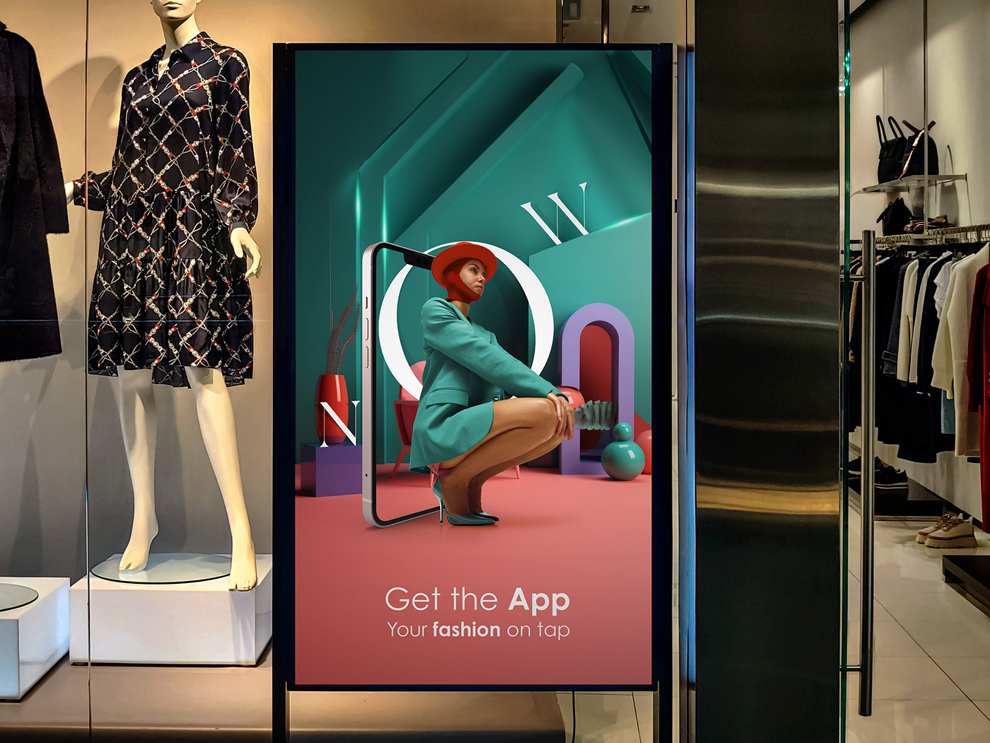 Fashion  Mobile app clothes campaign Memphis colorful Advertising  Social media post Socialmedia
