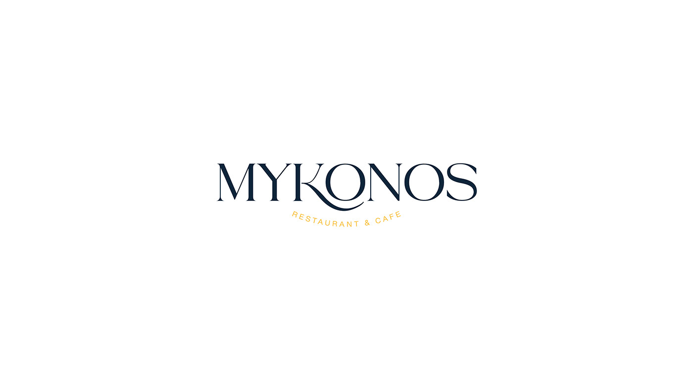 Mykonos Greece Logotype Day night breakfast