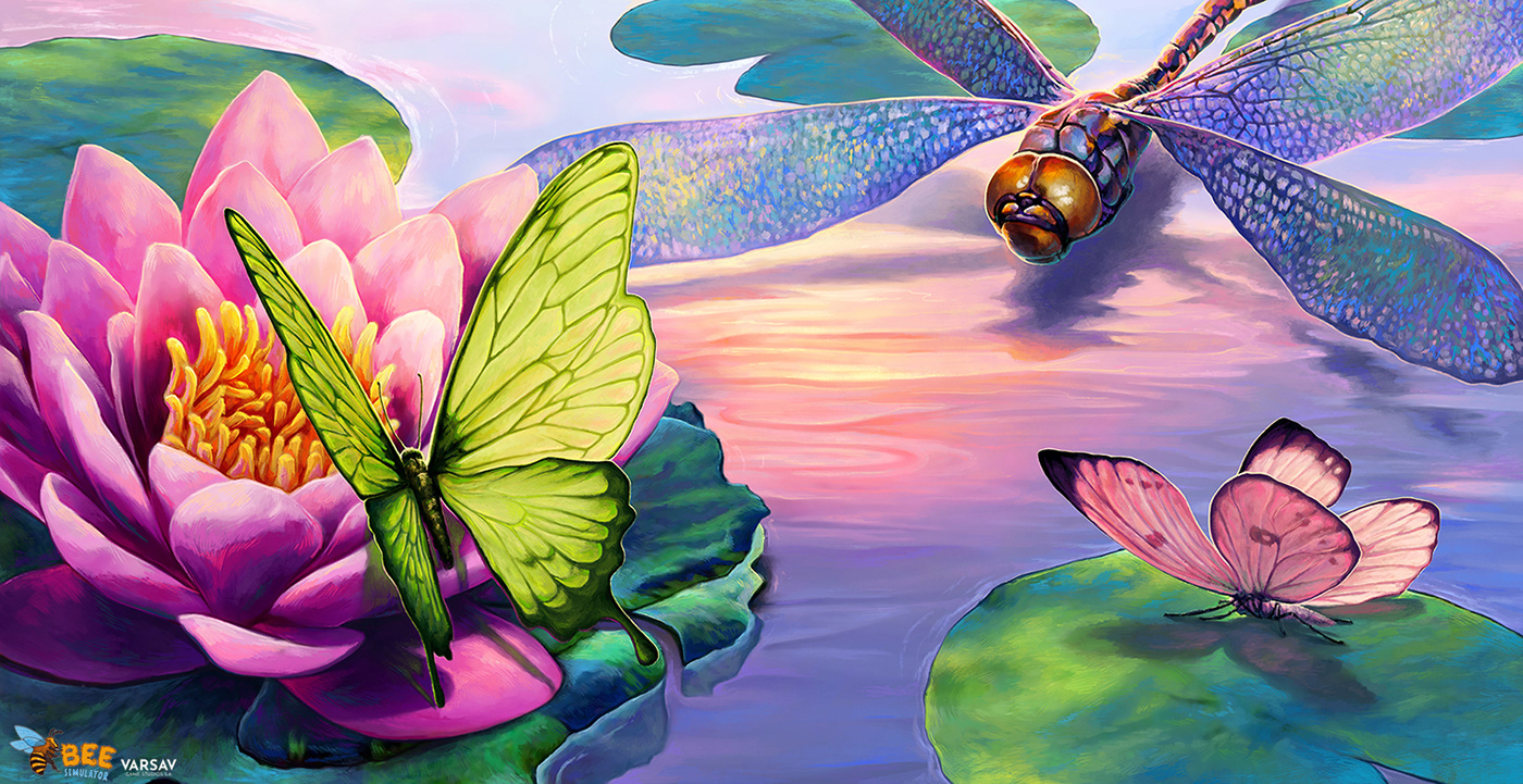 bees beesimulator childrengame digitalpainting gameart loadingscreen Games Insects Nature