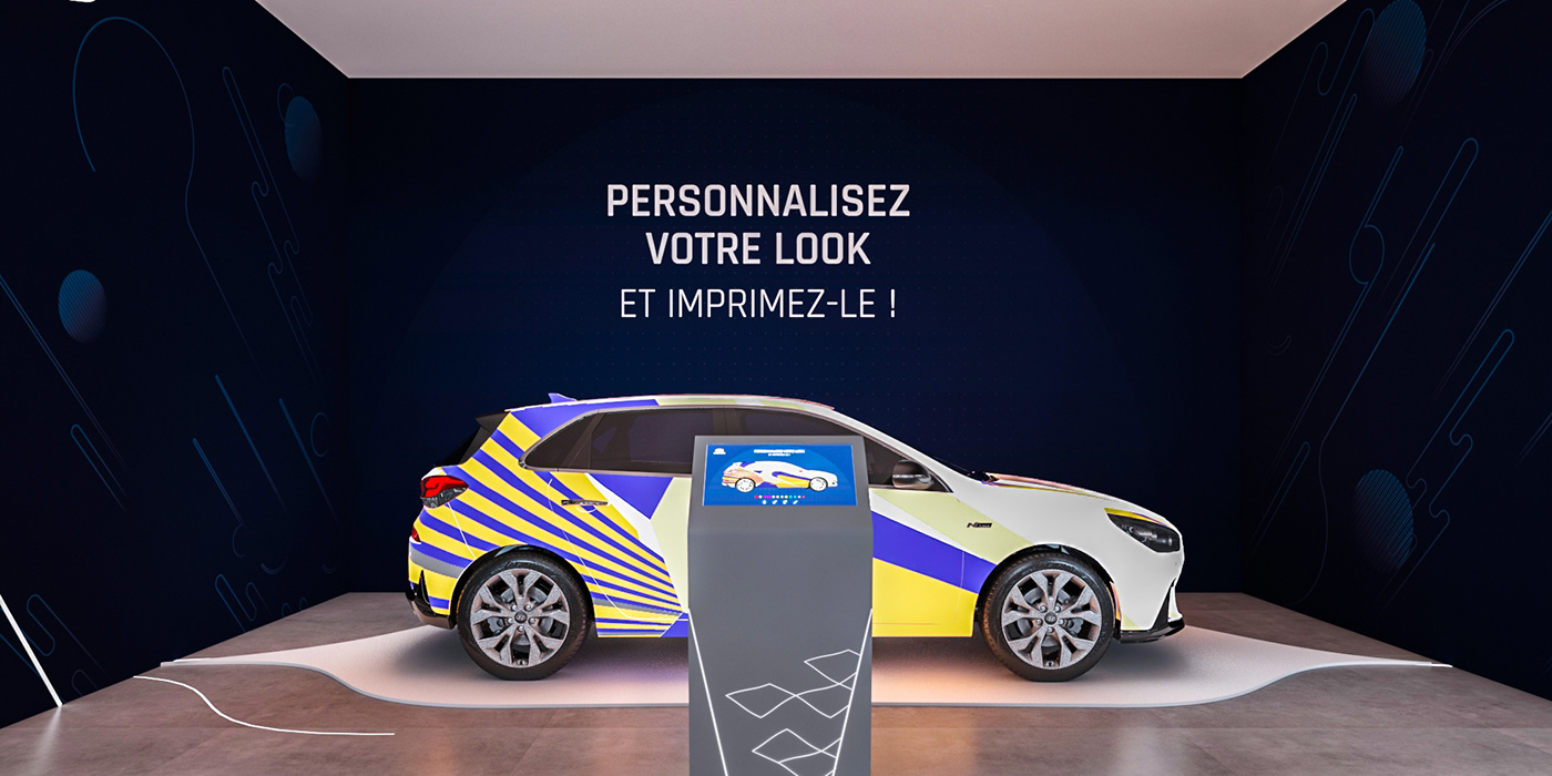 car showroom Digital Art  Hyundai interactive installation Kenetic showroom showroomdesign TouchDesigner
