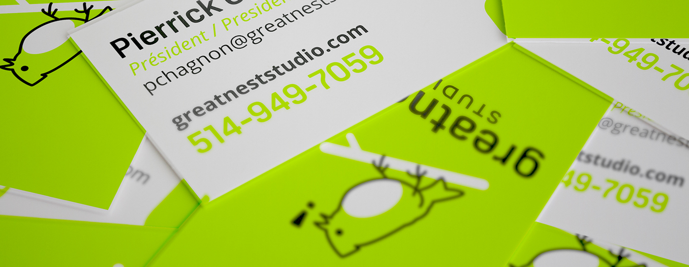 Logotype bird studio game green fluo bright Montreal oiseau logo
