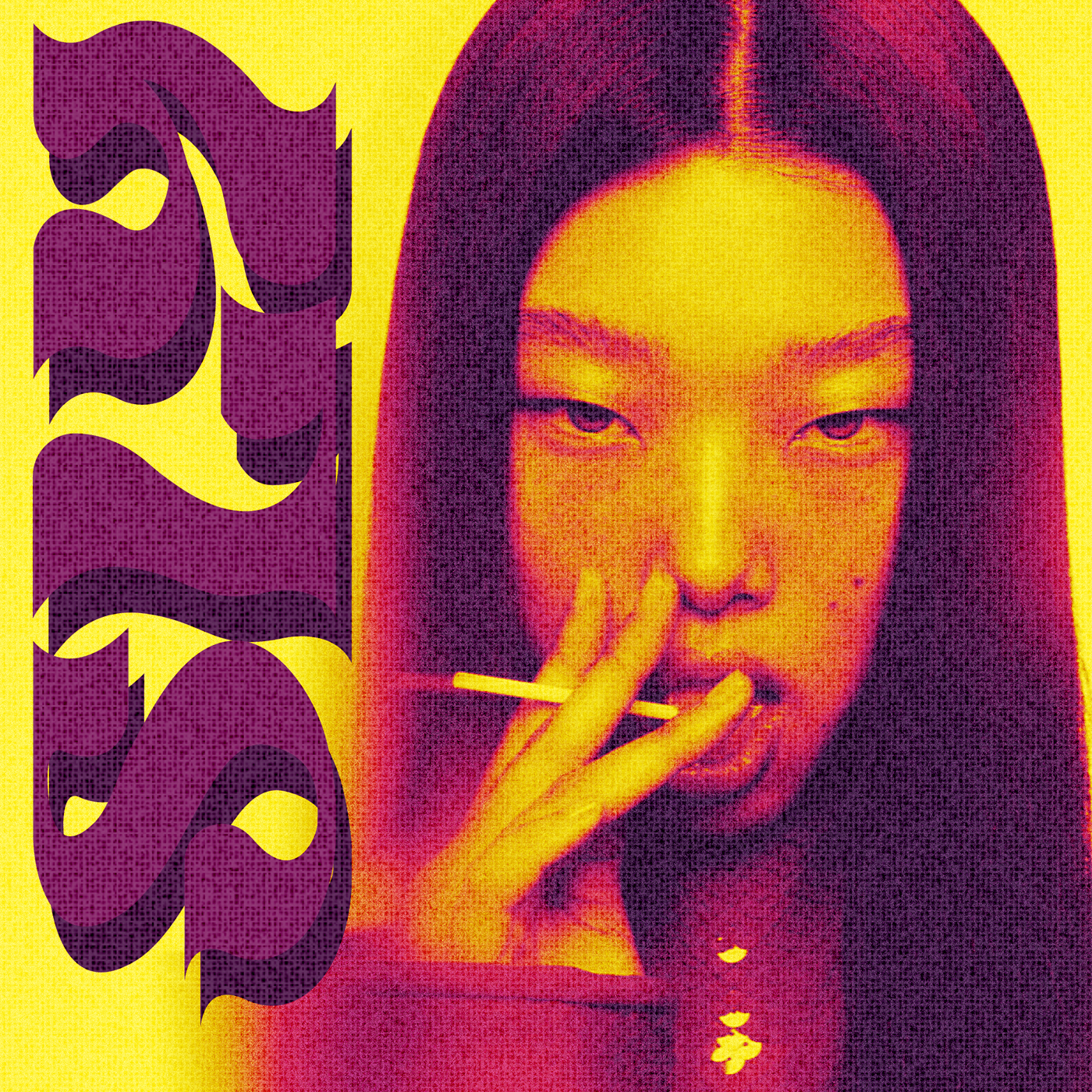 poster Poster Design sly asian girls women artwork yellow pink purple