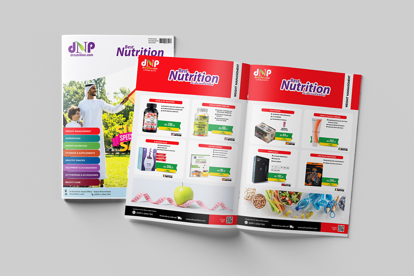 nutrition vitamins minerals magazine Catalogue offers supplements brand identity Social media post Advertising 