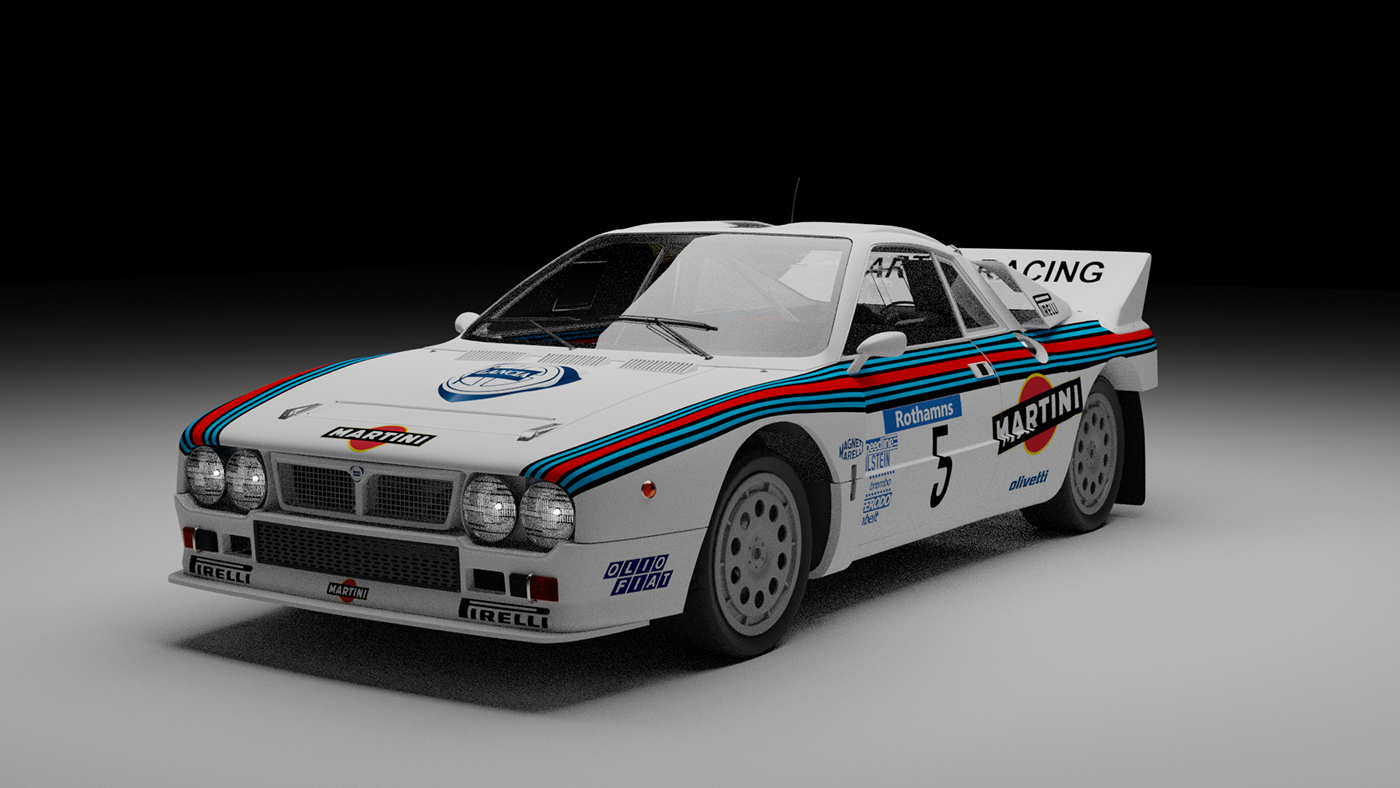 rally car model CGI Lancia race 3D
