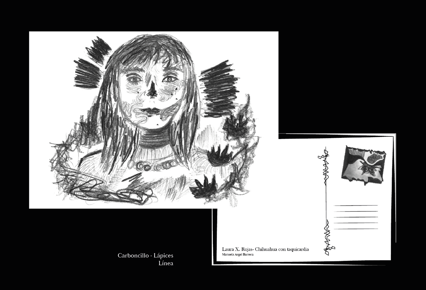 ilustracion Ilustração ilustration retratos blanco y negro postales diseño gráfico imaginación exploration Interpretação
