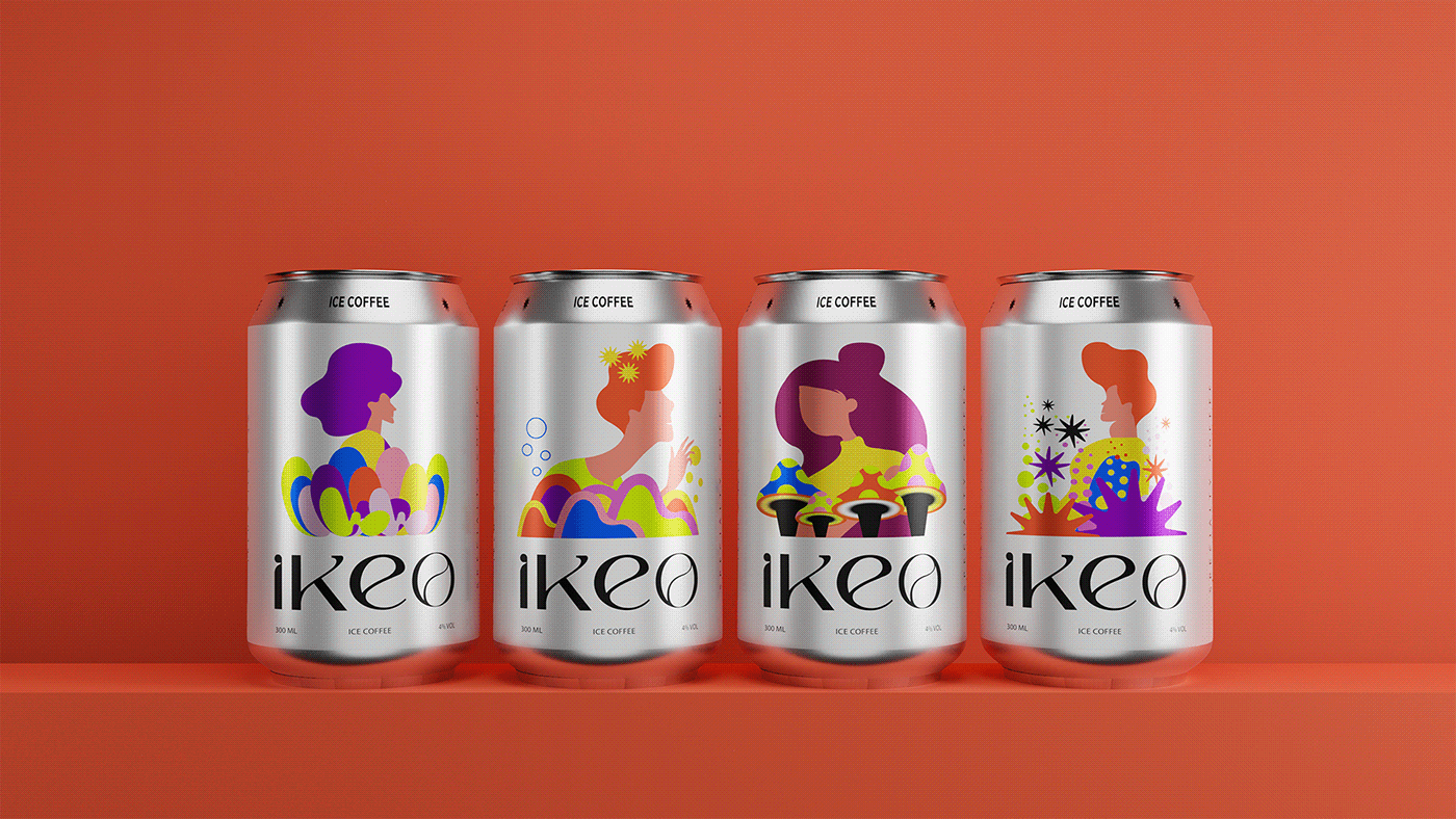 brand identity branding  Character design  illustrations Packaging 3D brand can Ice Coffee motion