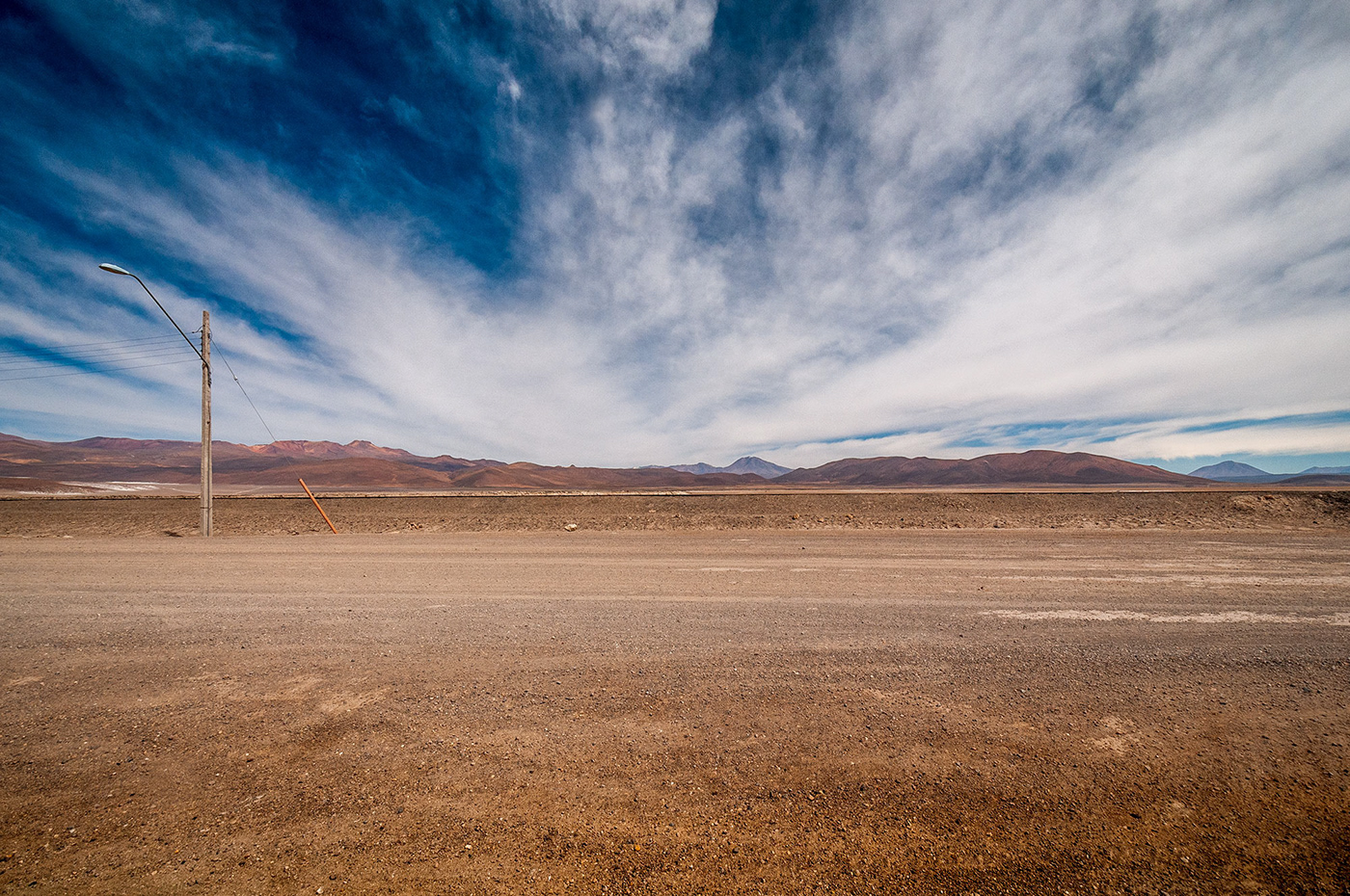 Photography of the road that cross the border between Chile and Bolivia near San Pedro de Atacama.
