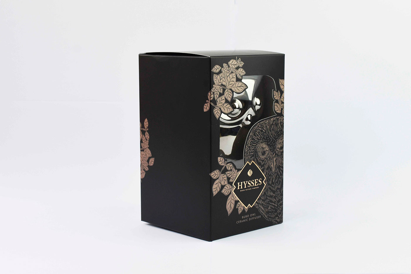 diffuser hotstamp line drawing packaging design Rose Gold sketch