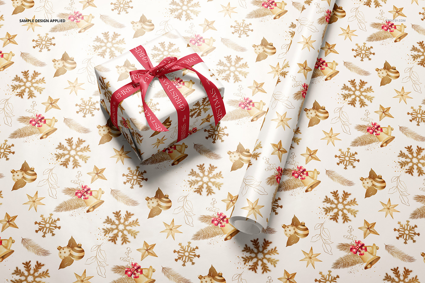 mock-up Mockup gift Christmas mockups template printed Custom wrapping paper