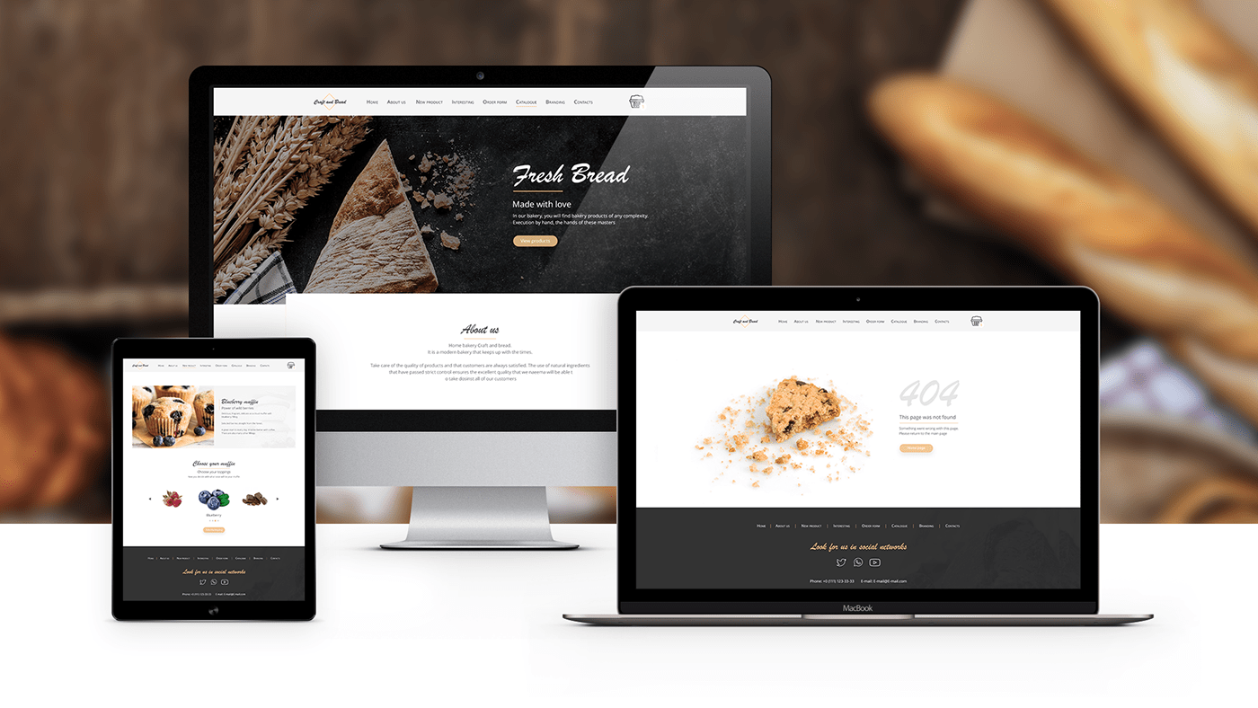 landing page Interface craft bakery web site interaction product design  online store brand identity visual identity
