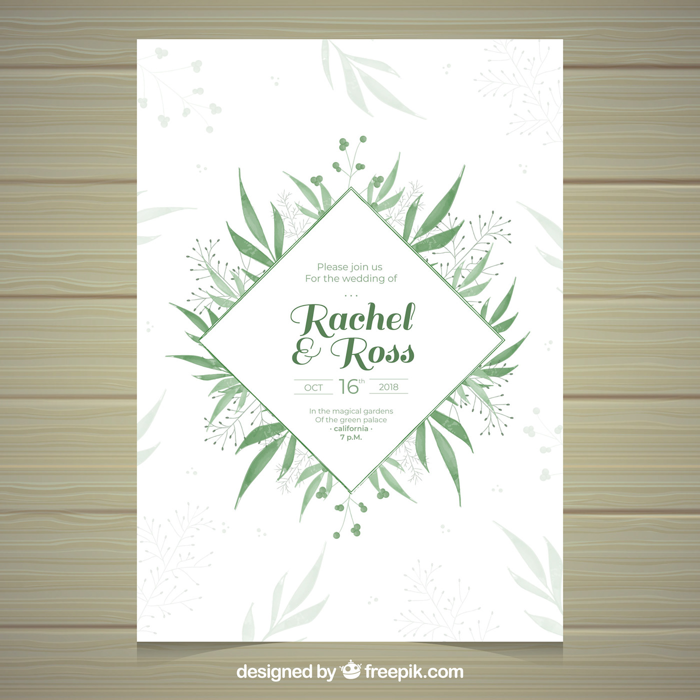 save the date wedding wedding invitation Floral design vector graphic resources green adobe illustrator graphic design  watercolour