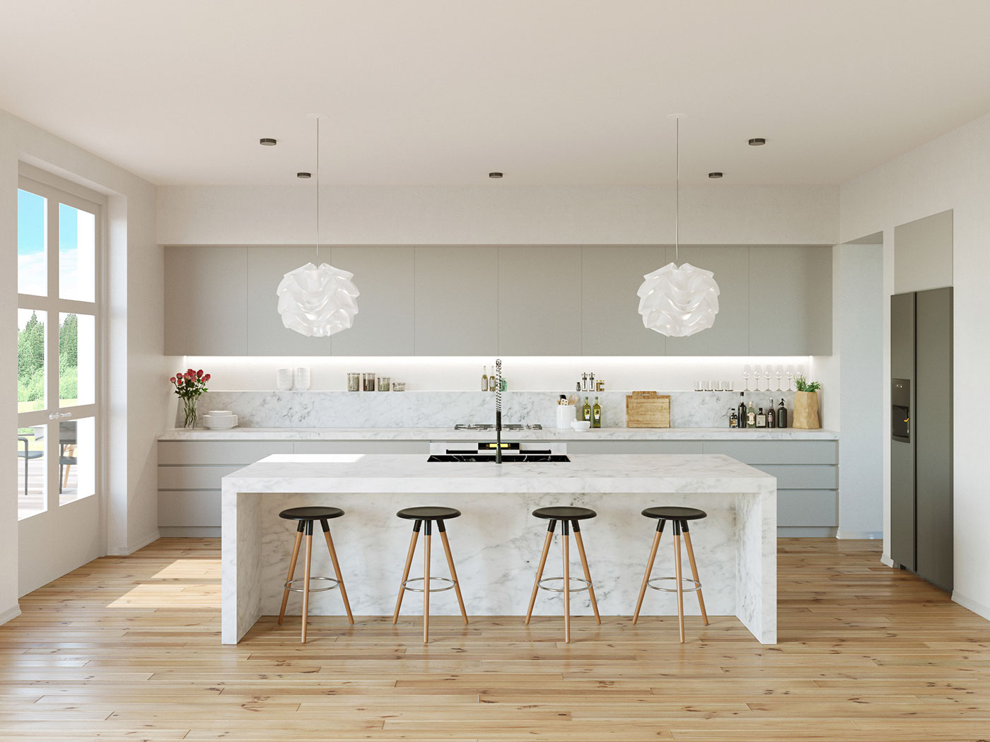 visualization of kitchen interior on Behance